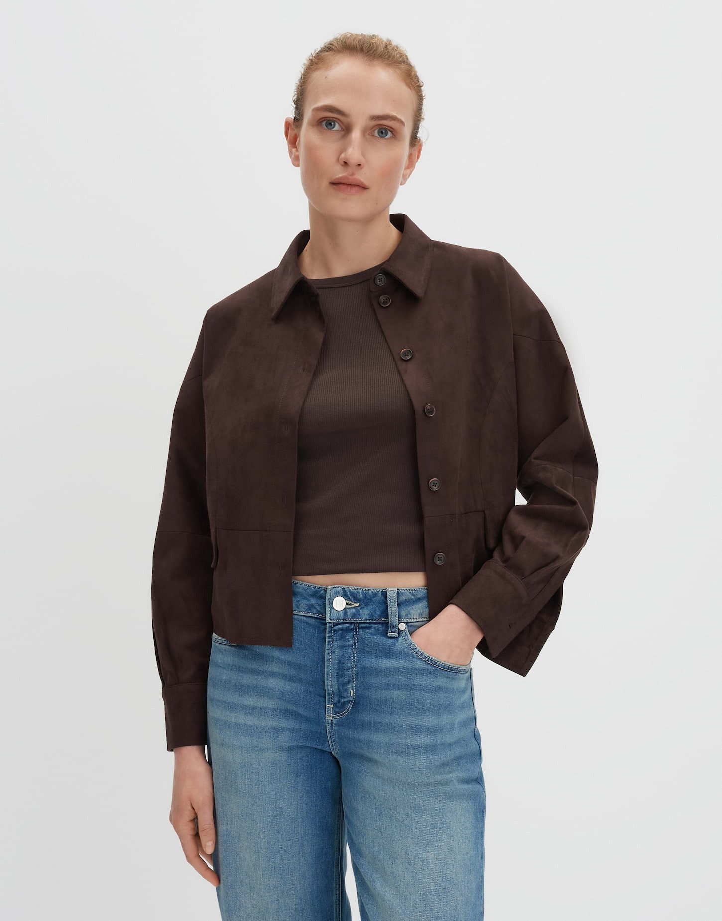 someday Jackenblazer NYLIA Regular in Wildlederoptik schmal zulaufend mit v günstig online kaufen