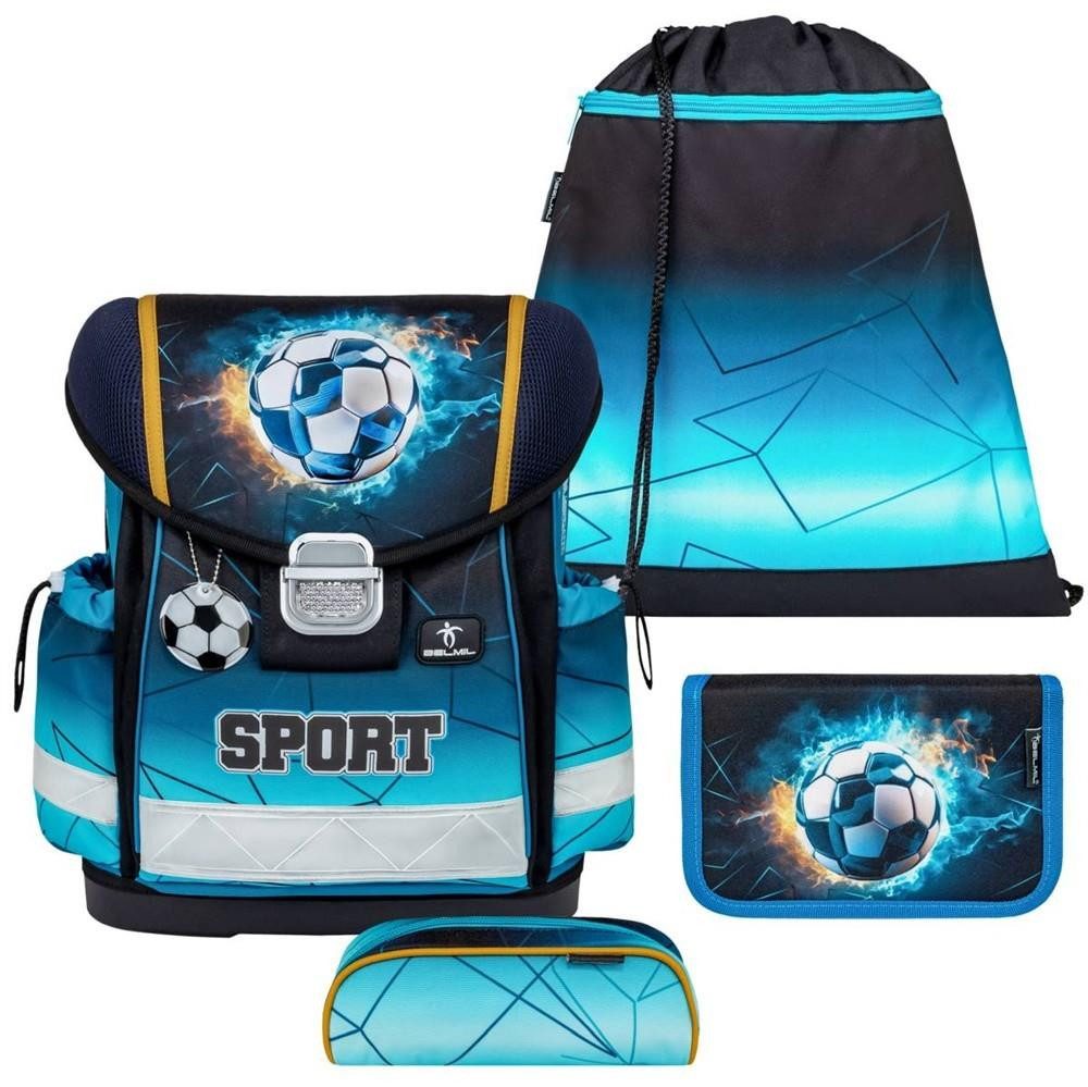 Belmil Schulranzen "Classy" 2025 Set 1. Klasse neue Designs, Fußball, 4tlg.,1. Klasse, Grundschule, Einschulung, Jungen