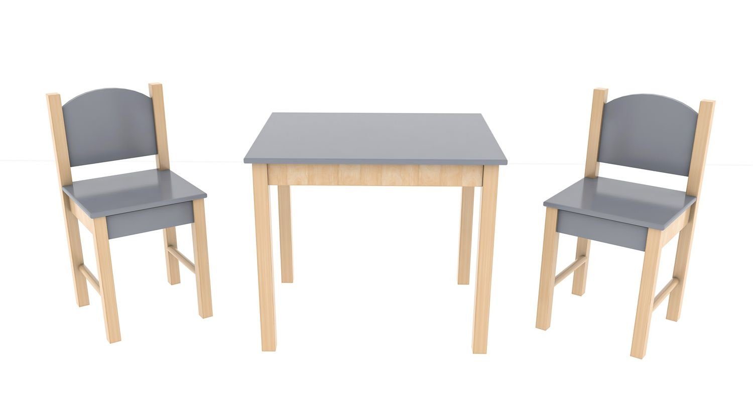 2 Kindersitzgruppe, Weiß Stühle | Coemo 1 3-tlg), Kindersitzgruppe (Set, Weiß Tisch