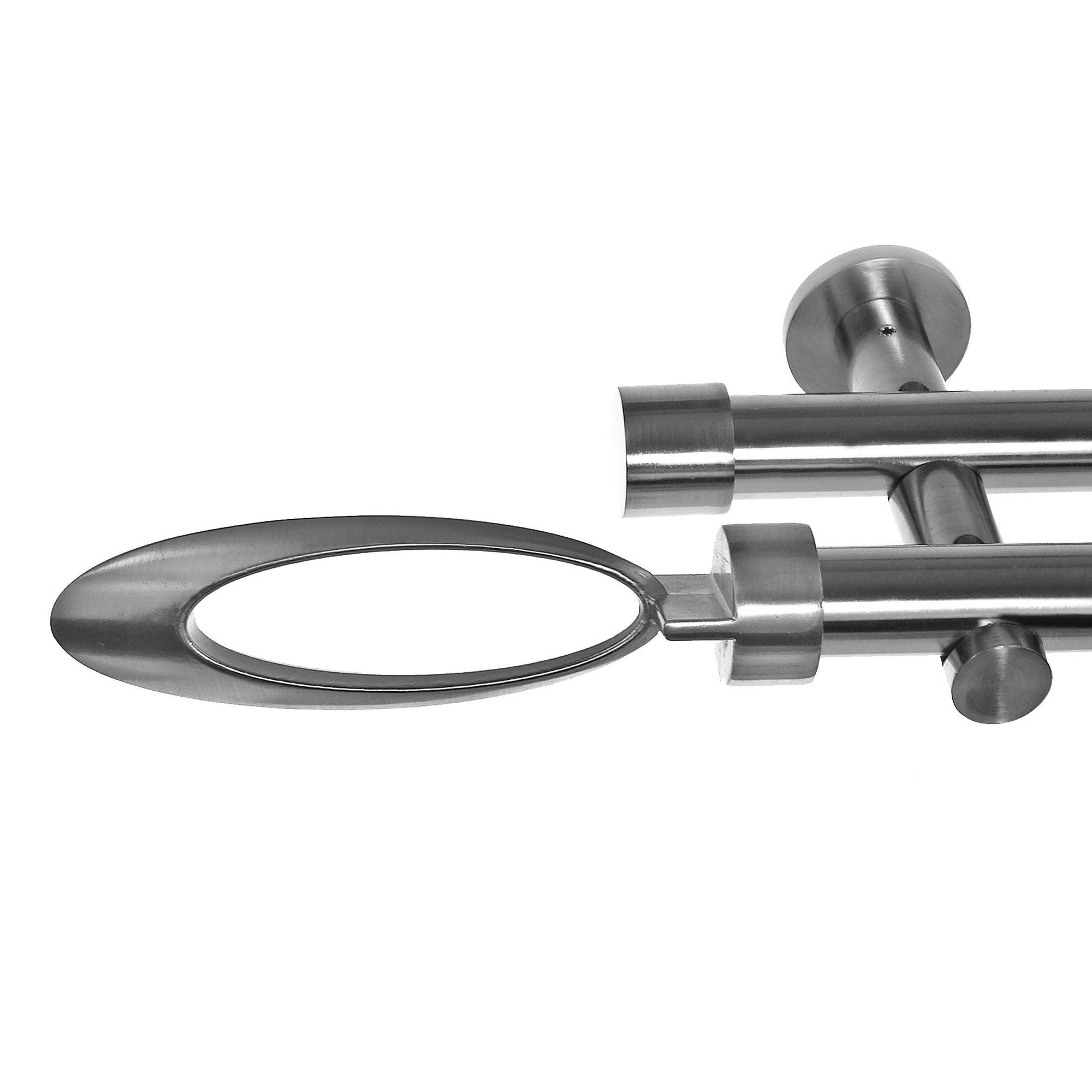 BASIT Gardinenstange Edelstahloptik 20mm mit Wandträgern günstig online kaufen