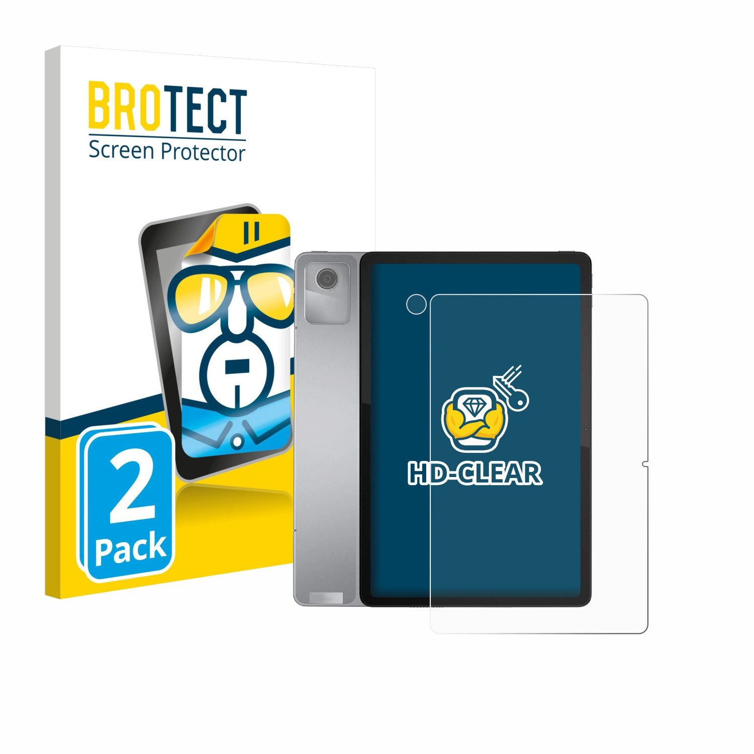 BROTECT Displayschutzfolie Schutzfolie für Lenovo Tab M11 (Display+Kamera), 2 Stück, Displayschutz Schutz Folie Klar Transparent