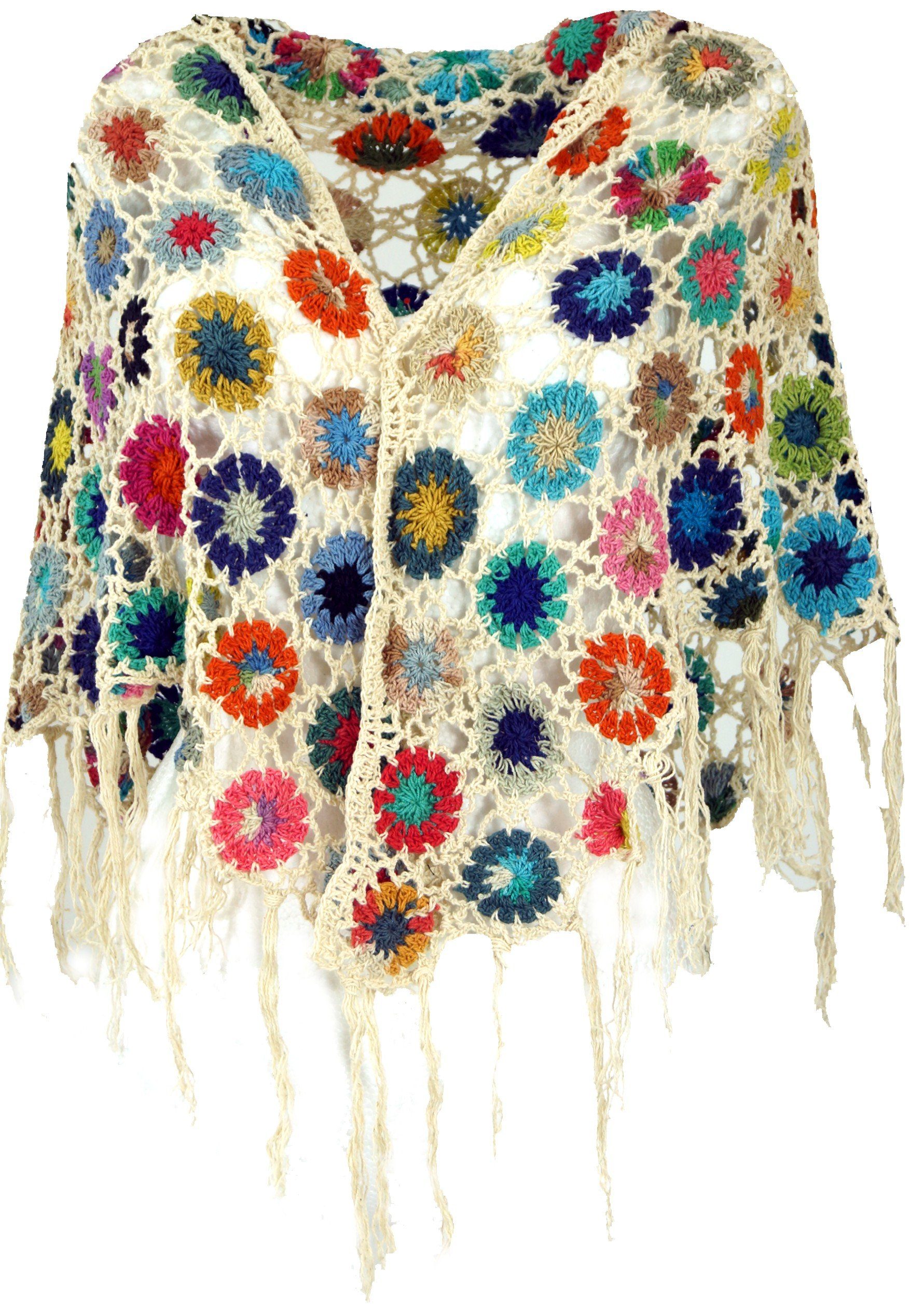 Guru-Shop Halstuch Häkelstola, Hippie Blümchen Häkelschal,.. günstig online kaufen