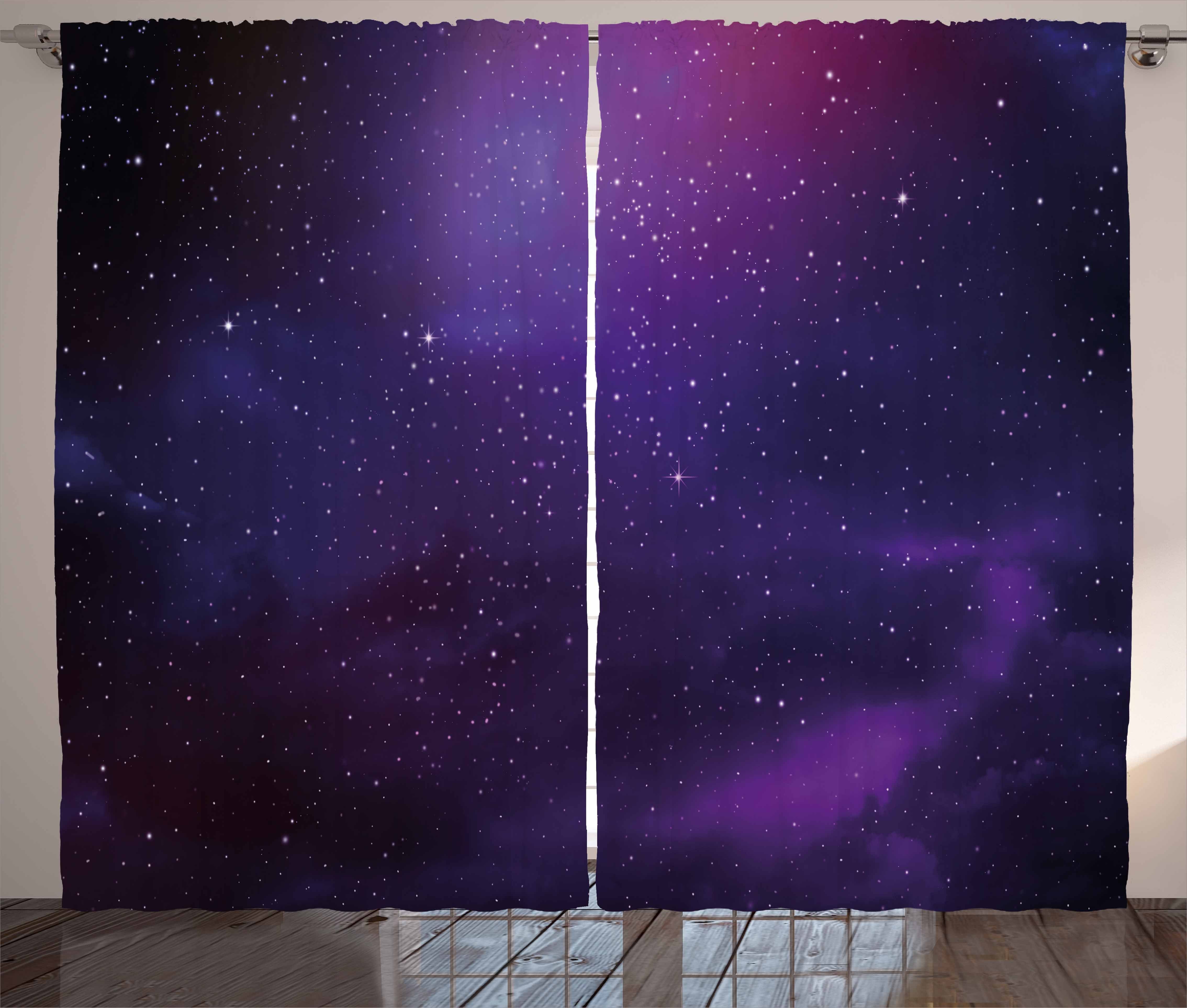 Kräuselband Schlaufen Galaxy Gardine Haken, mit Himmel Abakuhaus, Schlafzimmer Nebelfleck-Stern und Vorhang Themed