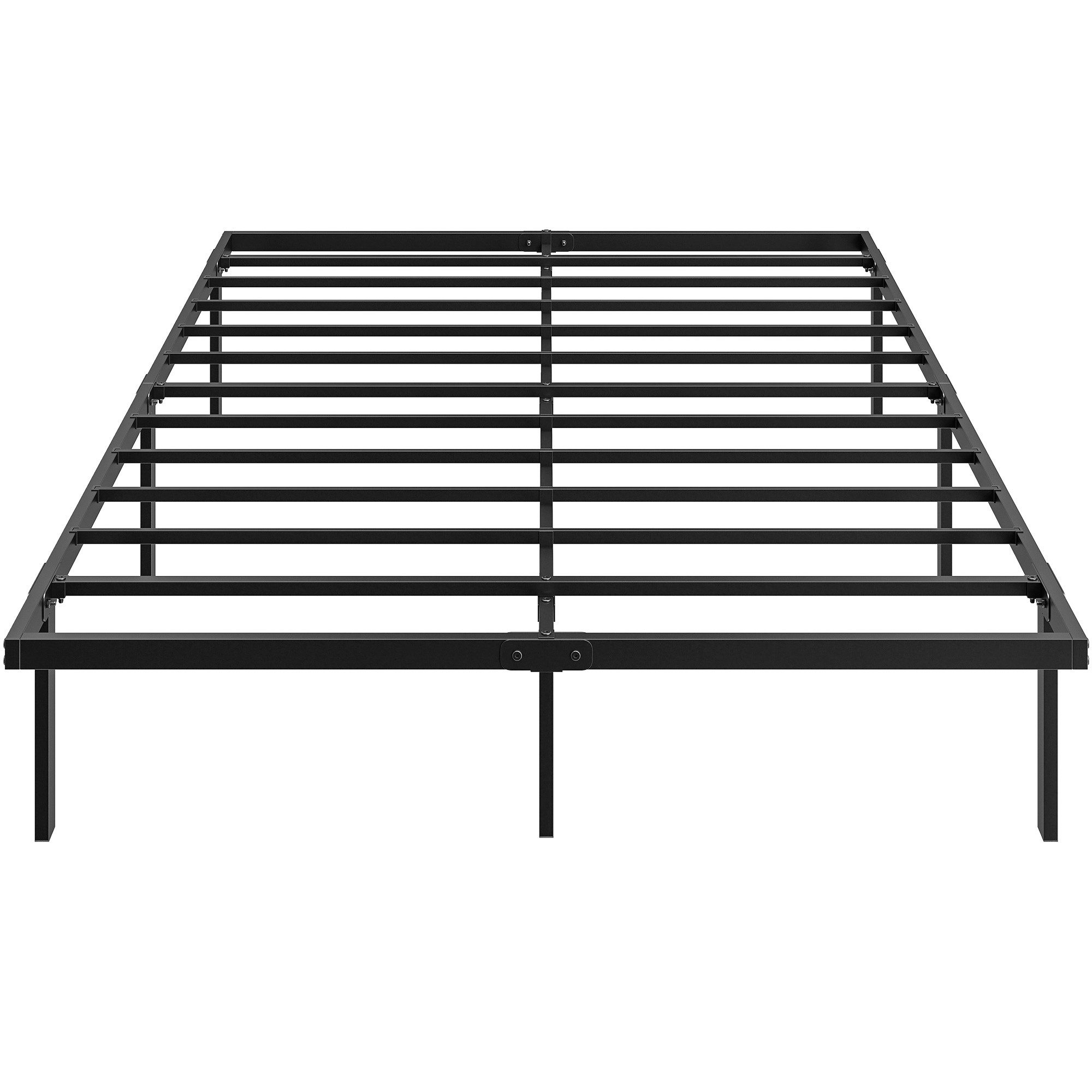HOMCOM Bettgestell Metallbett mit Lattenrost (Set, 1-tlg., Bettgestell mit Lattenrost), Geräuscharmes, kopfteilloses Metallbett mit Stauraum – Bild 2 von 5