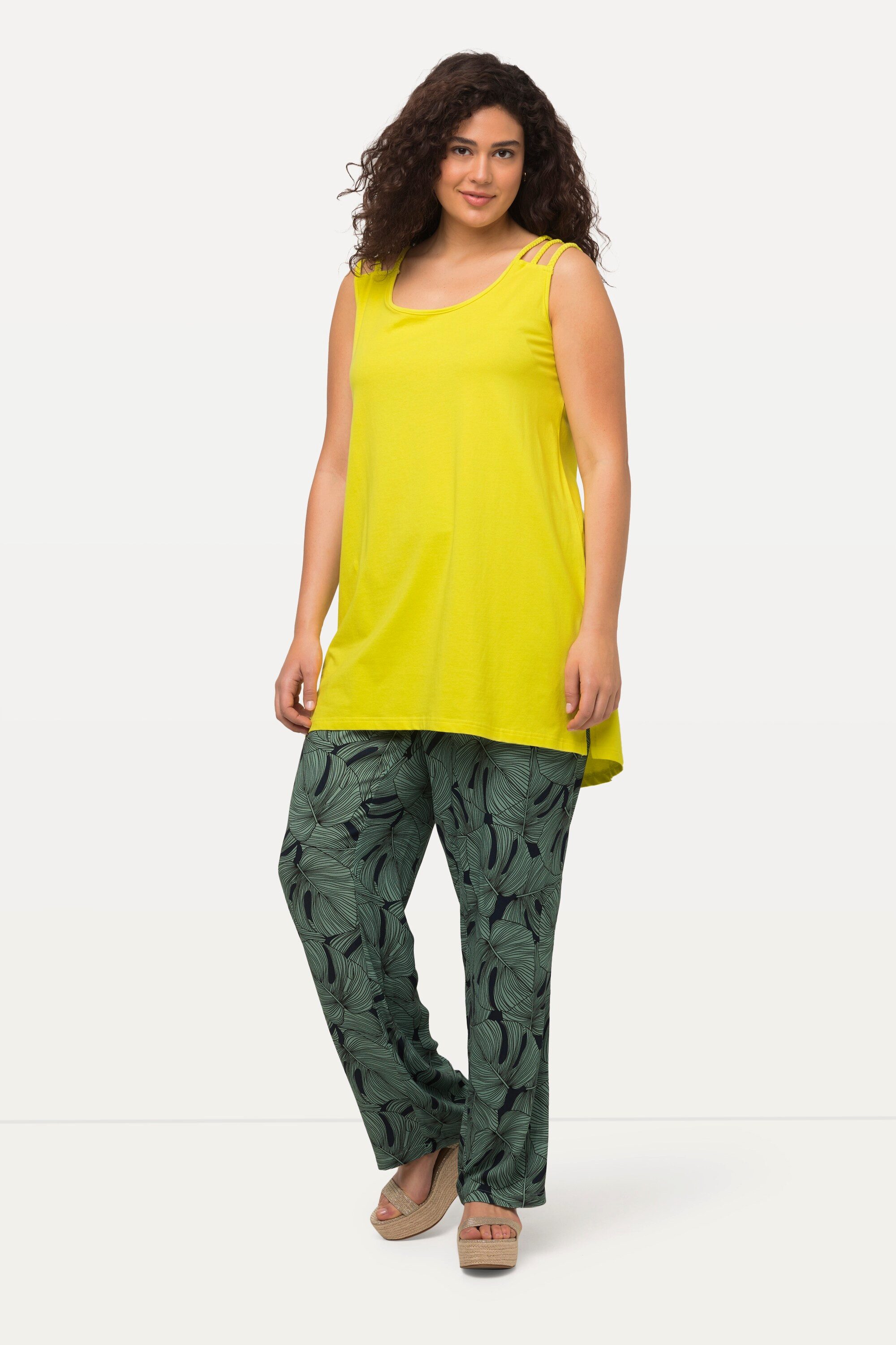 Ulla Popken Longtop Top geteilte Träger A-Linie Rundhals ärmellos