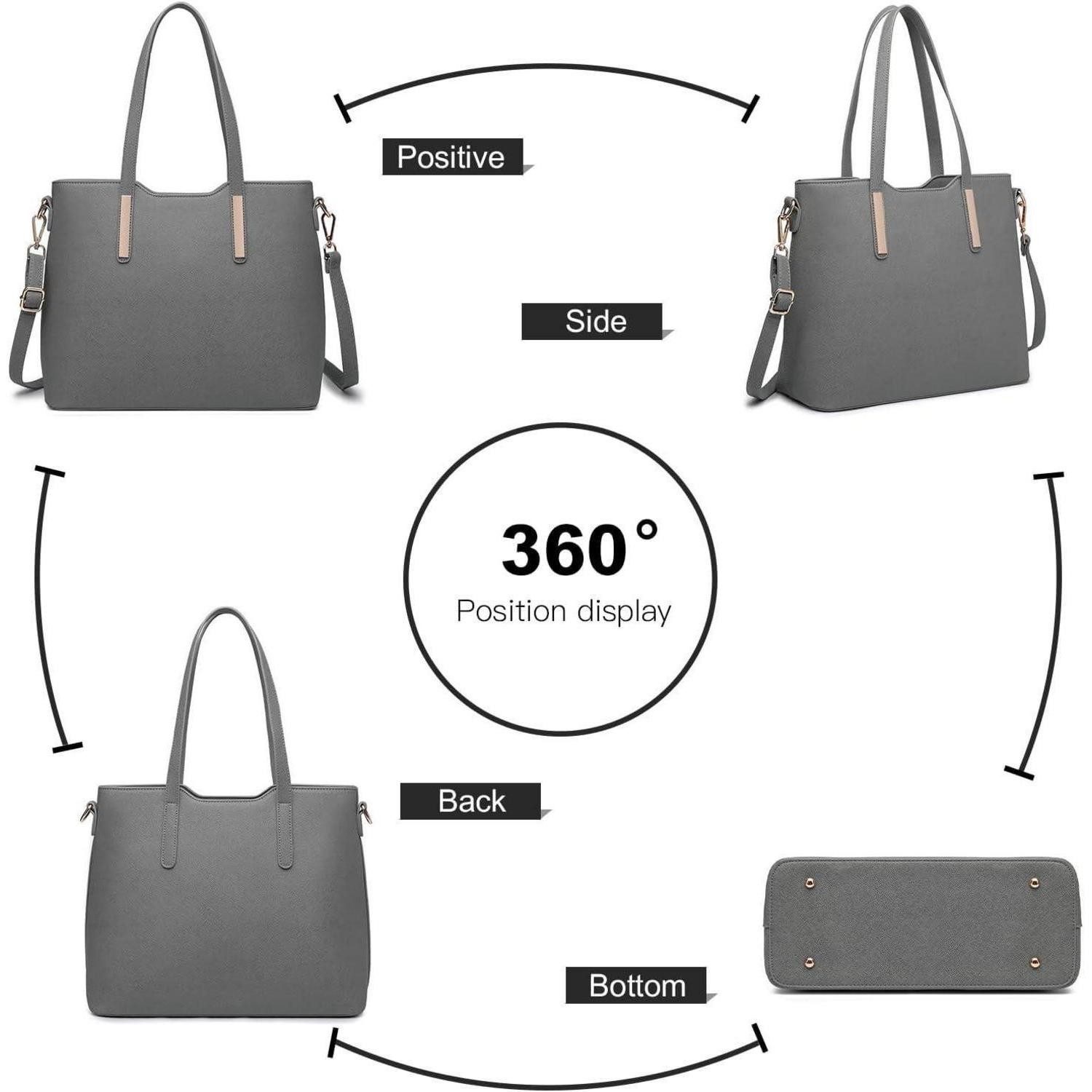 LuxusKollektion Handtasche Damen Handtasche Set Shopper Schultertasche PU Leder 3-teilig
