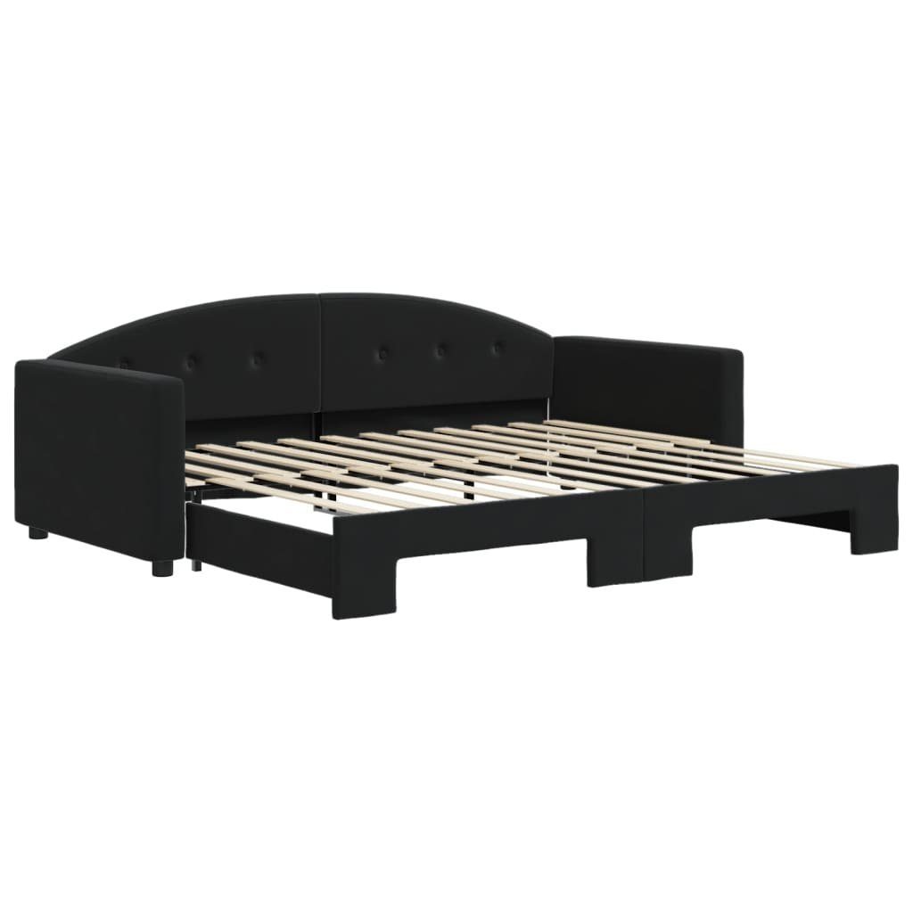 vidaXL Bett Tagesbett Ausziehbar Schwarz 90x200 günstig online kaufen