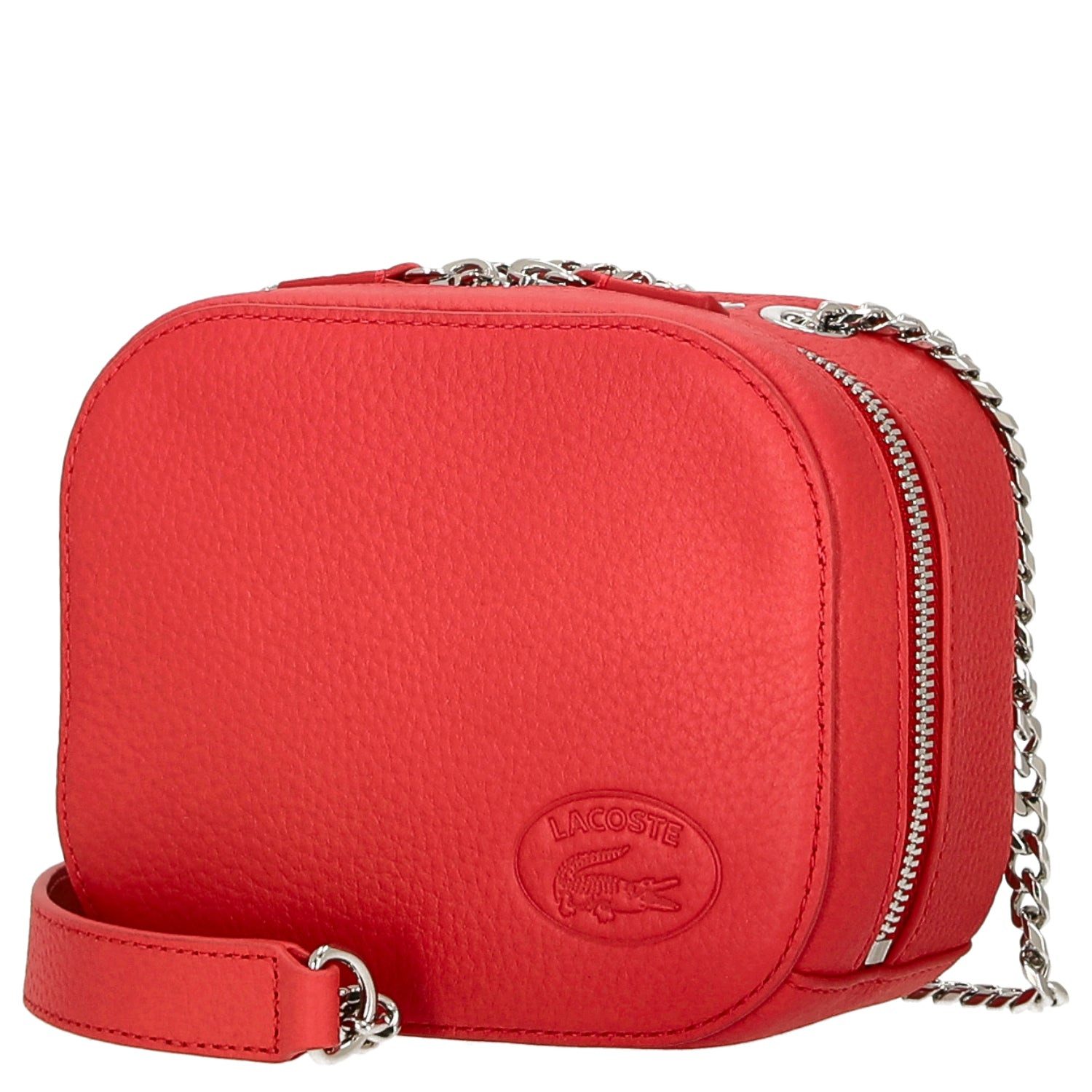 Lacoste Umhängetasche Croco Crew - Umhängetasche Leder 16 cm (pompier)