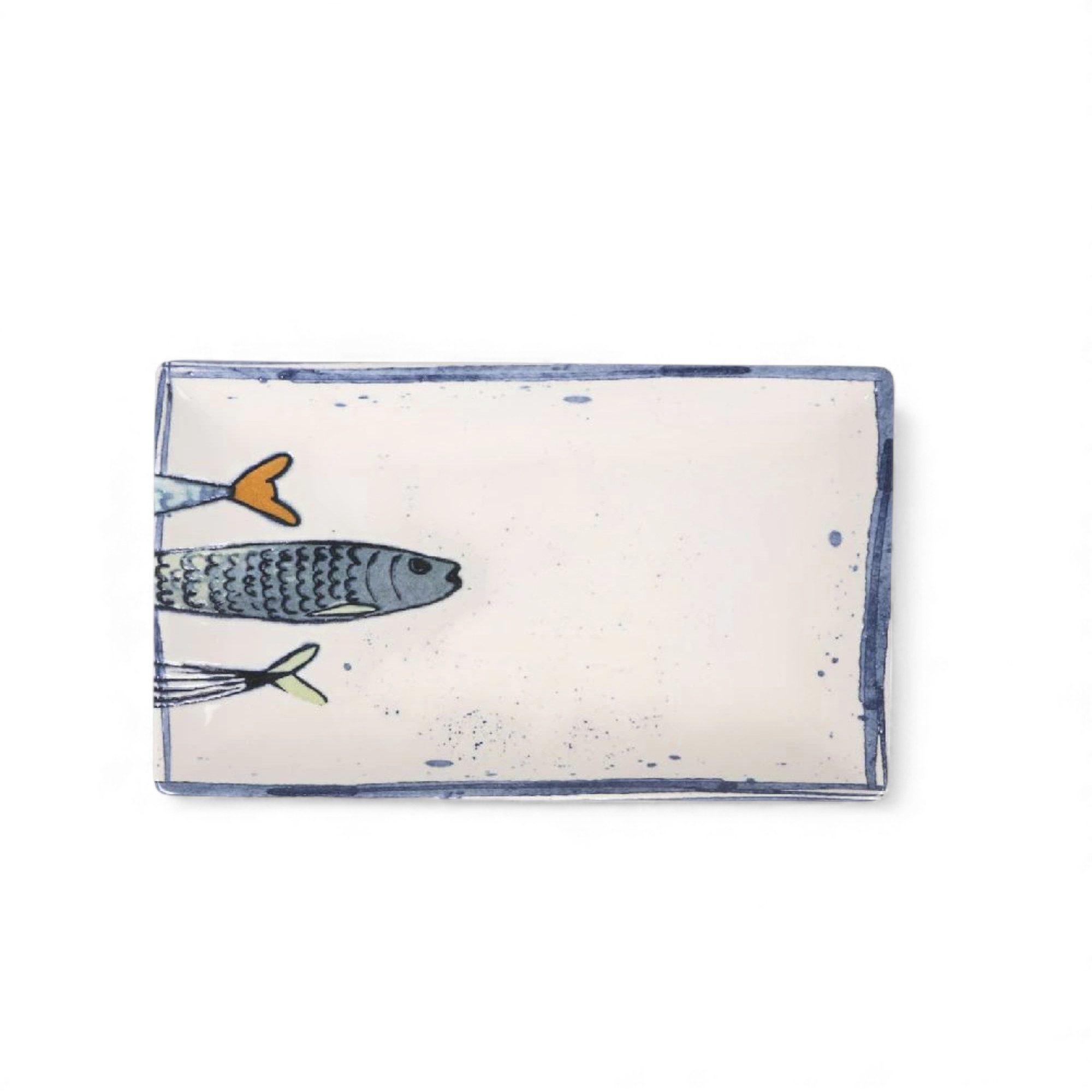 WestCraft Speiseteller Teller im mediterranen Design mit Sardinen-Motiv 2.0, Maritime Teller, (4 St), 4er Set, hochwertig und robust - langlebig und vielseitig einsetzbar