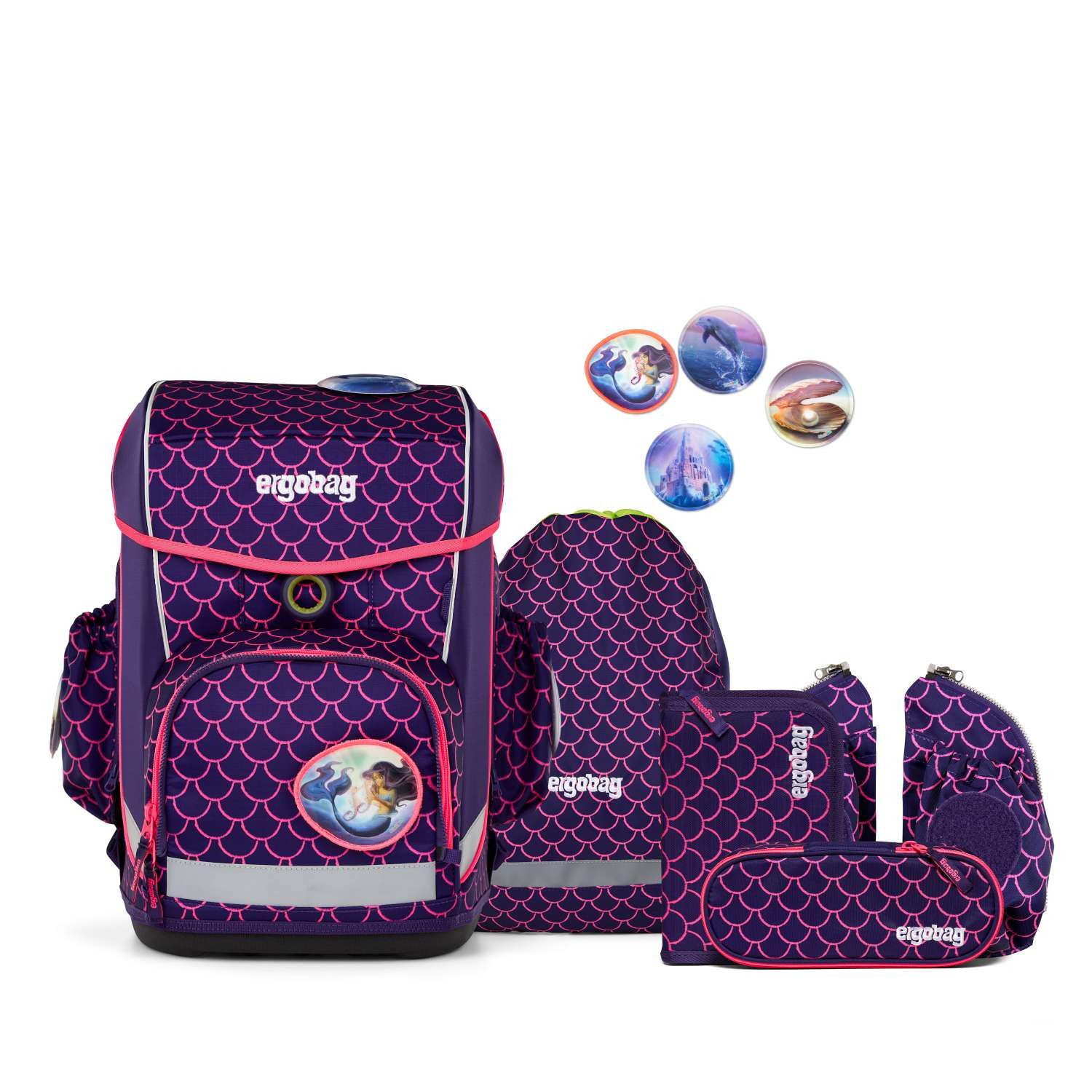 ergobag Schulranzen ergobag cubo light Schulranzen-Set PerlentauchBär