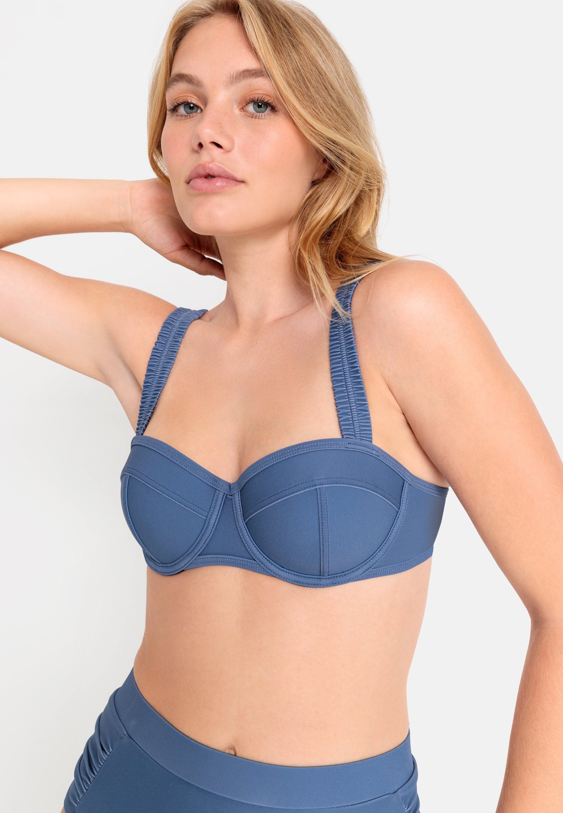 LSCN by LASCANA Bügel-Bikini-Top Gina, mit gerafften Trägern