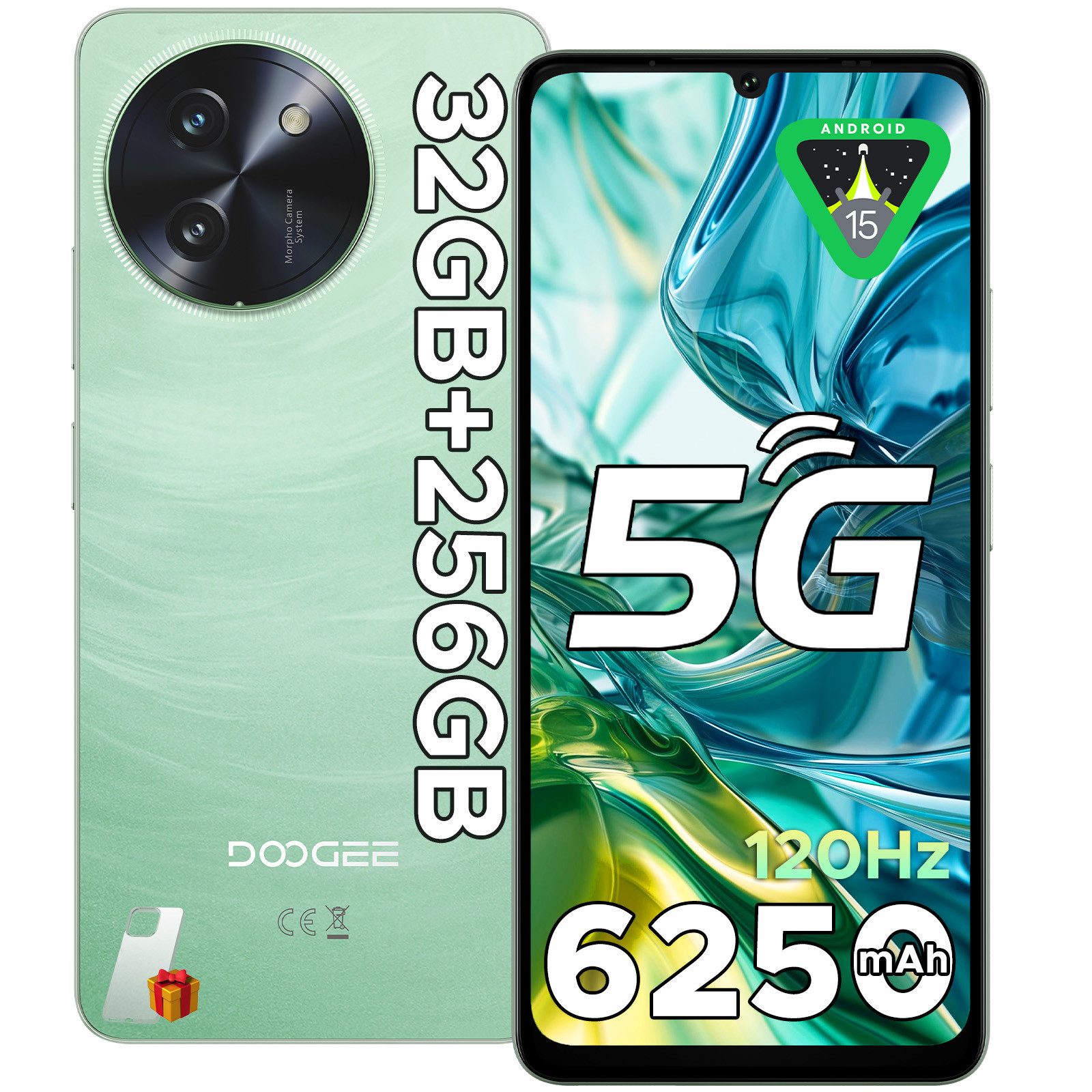 DOOGEE NOTE 59 PRO, Android 15, 5G 8 GB RAM + 256 GB ROM/TF 2 TB Smartphone (6.75 Zoll, 256 GB Speicherplatz, 16 MP Kamera, 120 Hz Display + 6,75 Zoll HD, 4K Video/NFC/Dual SIM/Widevine L1)