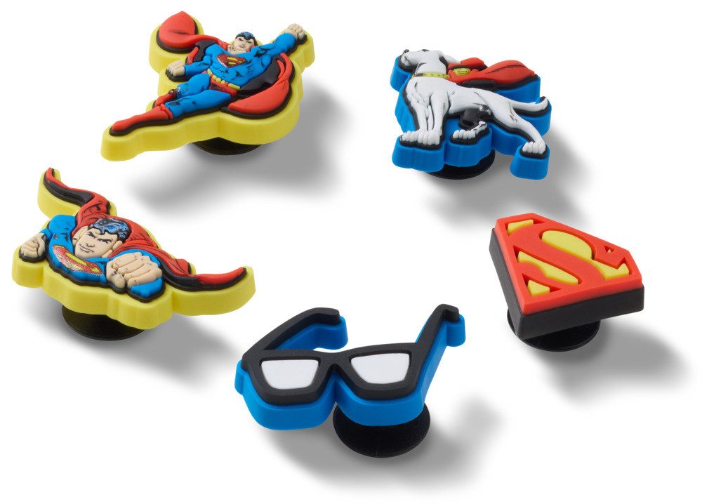Crocs Schuhanstecker Jibbitz™ Superman (Set, 5-tlg., Kein Spielzeug. Nicht für Kinder unter 3 Jahren geeignet), Superhelden Charmes, Anstecker für Crocs Schuhe