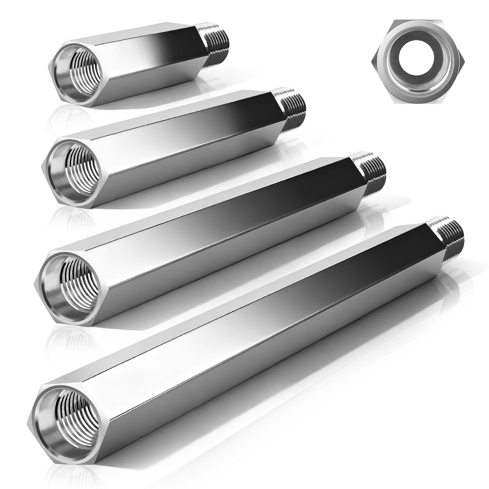 XERSEK Verlängerungsrohr UNC 1 1/4 Verlängerung, Bohrkronen Verlängerungsstange für Kernbohrer, (200-500mm, Aus 7075-T6 Flugzeugaluminium mit 41mm SW, Max 12.000 U/min), Sechskantverlängerung Bohrkrone für Diamantbohrkrone