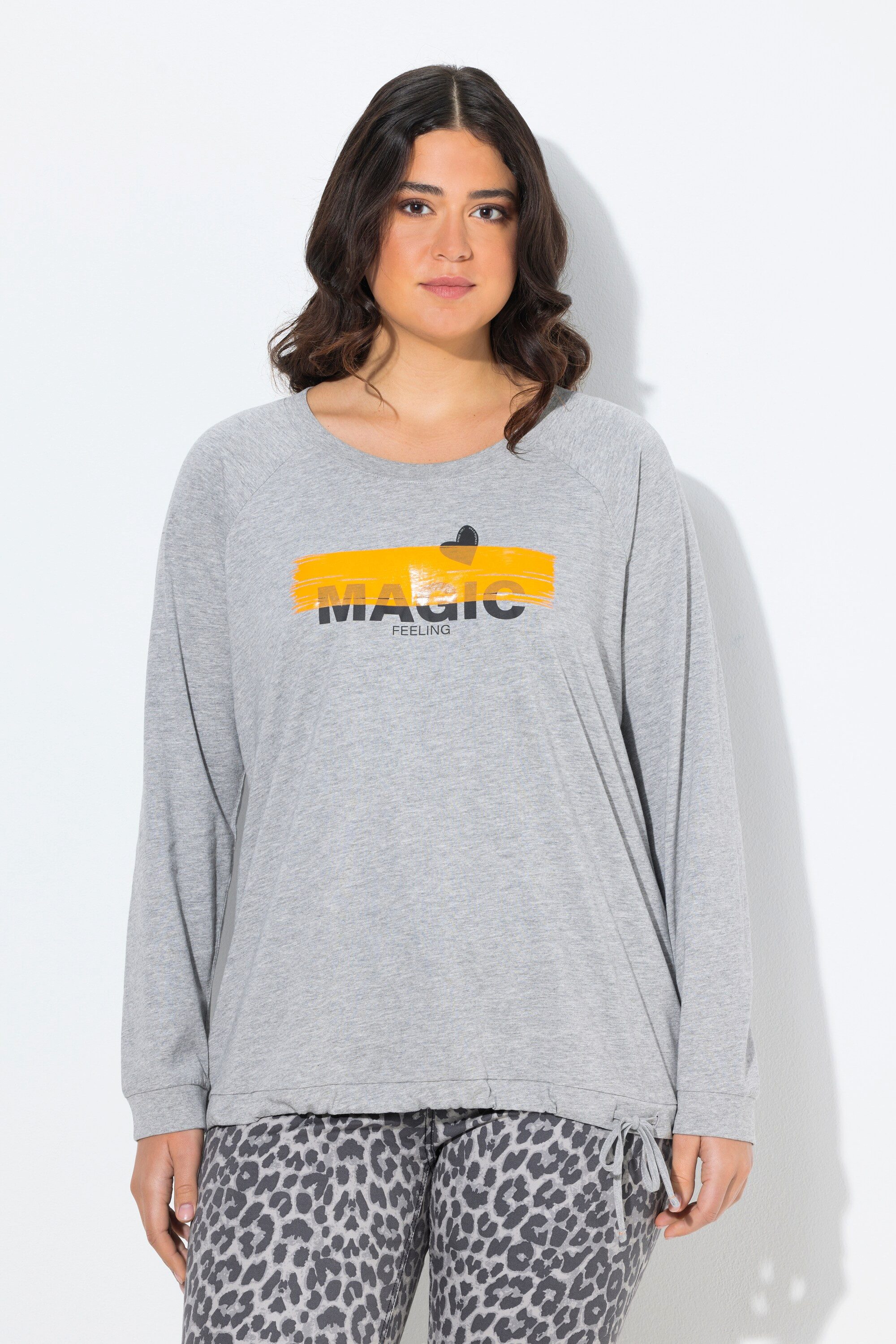 Ulla Popken Longsleeve Shirt Saumband Boxy Rundhals Langarm günstig online kaufen