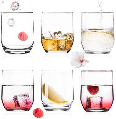 PLATINUX Glas Elegante Trinkgläser Set 6 Teilig, Glas, 240ml Стаканы для воды Saftgläser Whiskeygläser Spülmaschinenfest