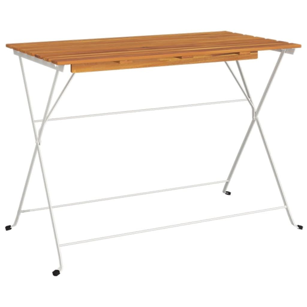 vidaXL Gartentisch Bistrotisch Klappbar 100x54x71 cm Massivholz und Stahl (1-St)
