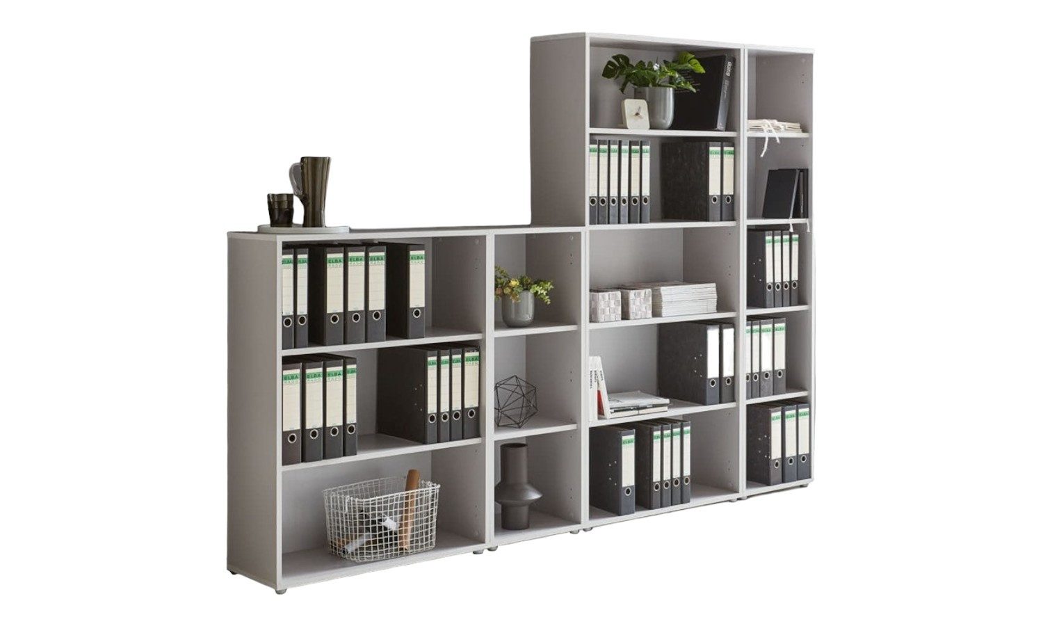 BMG Möbel Aktenregal Schrankwand Set Office Edition, Spar-Set, 6, 9, 10, 15 oder 16 Fächer, Made in Germany