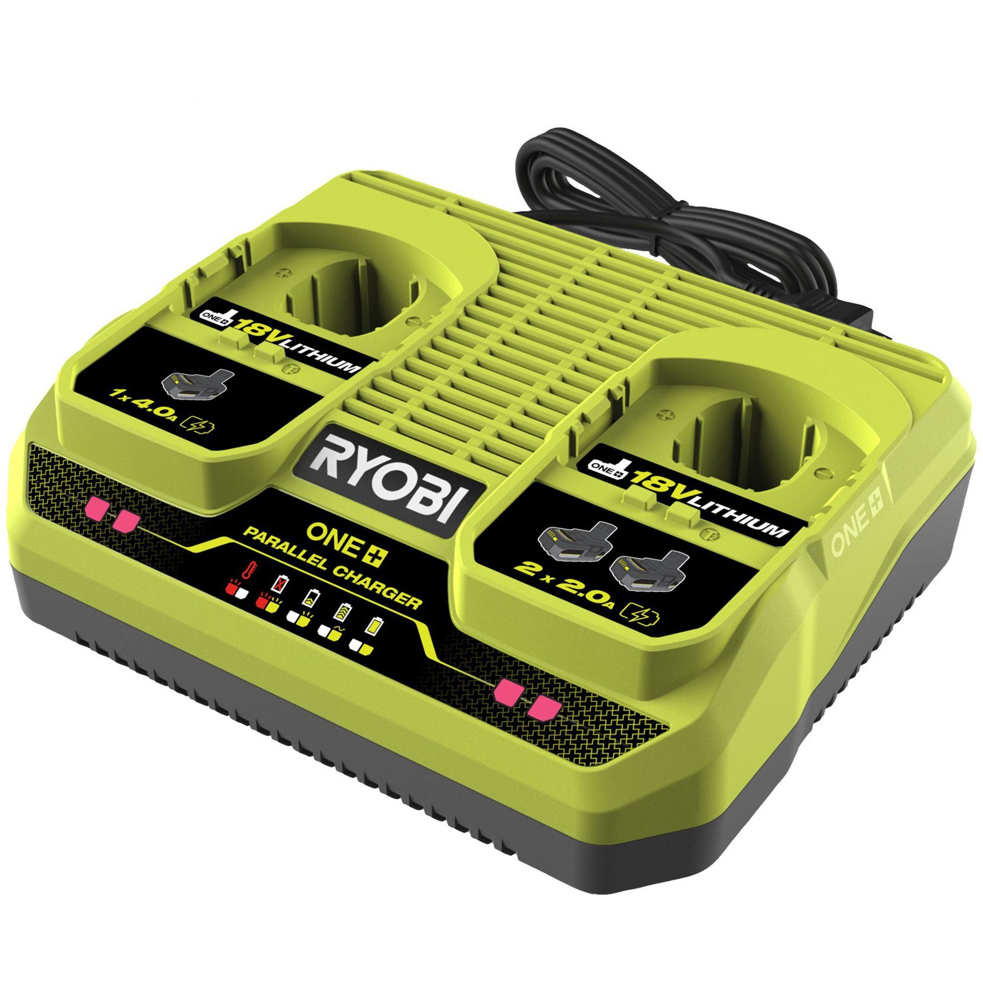 Ryobi 18 V ONE+ Duo-Akku-Ladegerät RC18240 Werkzeug-Akku-Ladetechnik