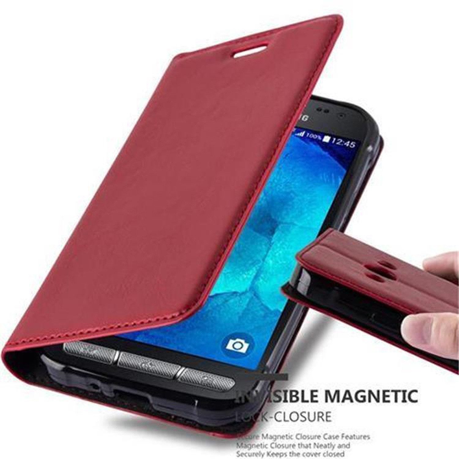 Cadorabo Handyhülle für Samsung Galaxy XCover 3 Hülle Samsung Galaxy XCover 3, Hülle Schutzhülle mit Standfunktion, Magnetverschluss und Kartenfach