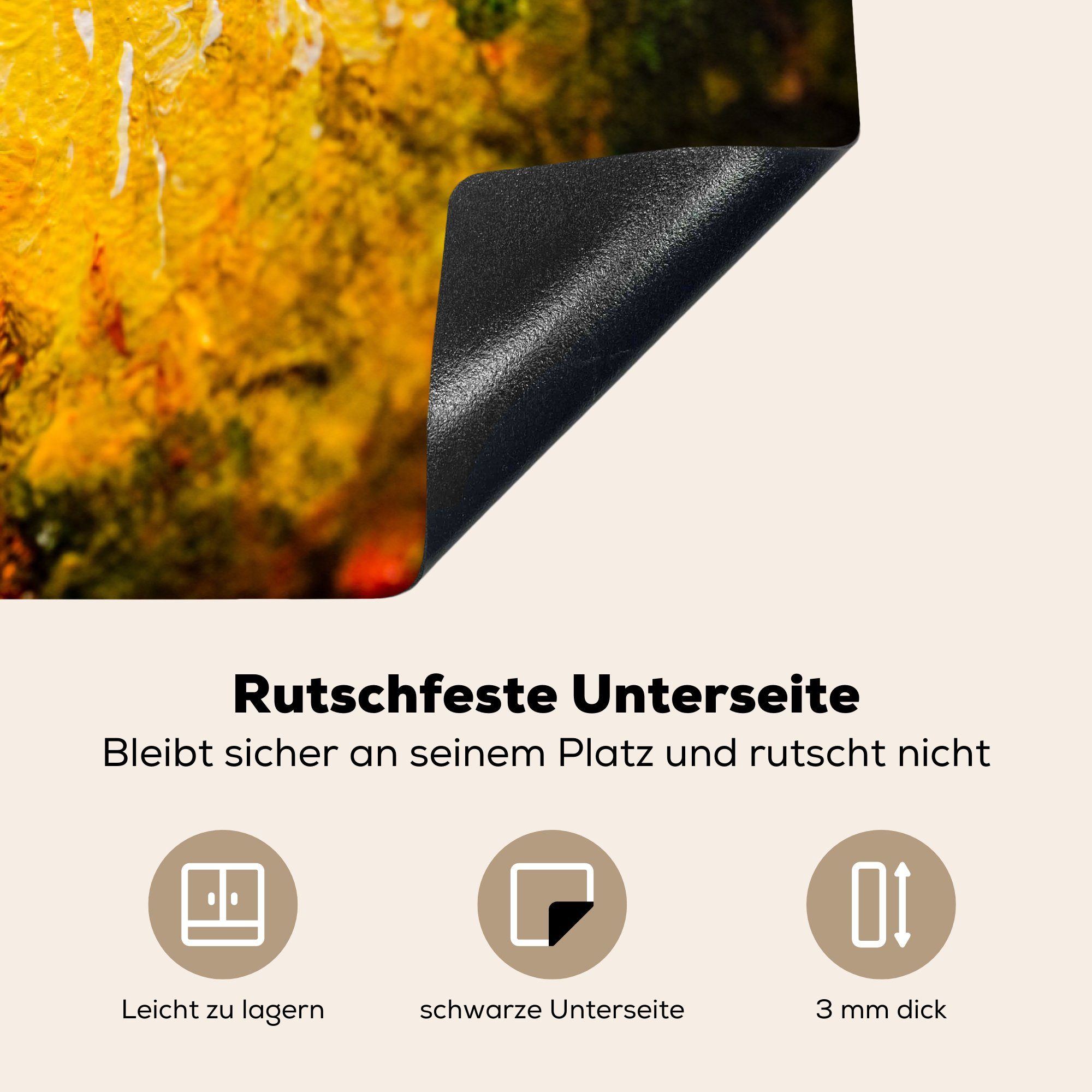 eines einer mit Induktionskochfeld Herdblende-/Abdeckplatte (1 MuchoWow Ceranfeldabdeckung 81x52 Sonnenblume, Nahaufnahme Schutz tlg), Ölgemäldes die für Vinyl, cm, küche,