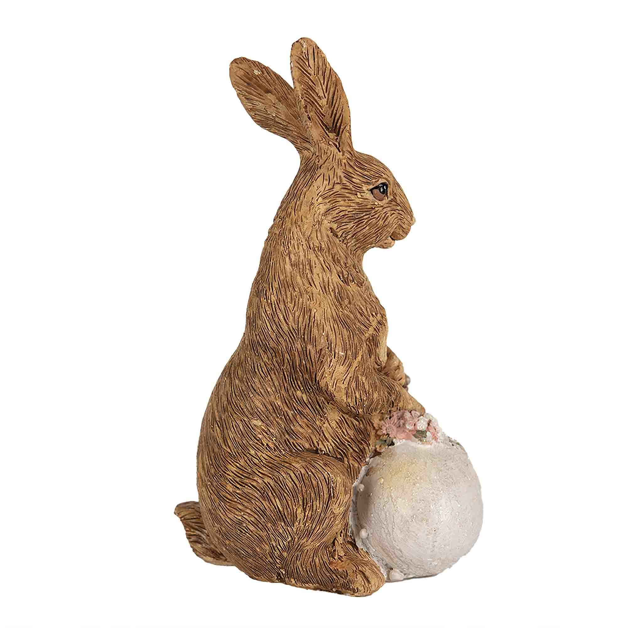 Clayre & Eef Osterhase Osterhase naturalistisch 9 x 7 x 14 cm, Osterfigur, Statue, Sammelfigur, Hasenfigur