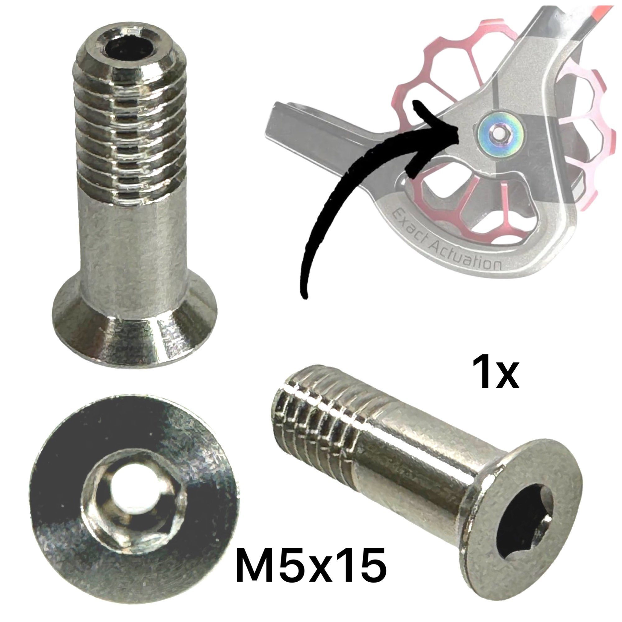 Fahrradkurbel Titan M5x15 Schaltrollen Schraube Natur