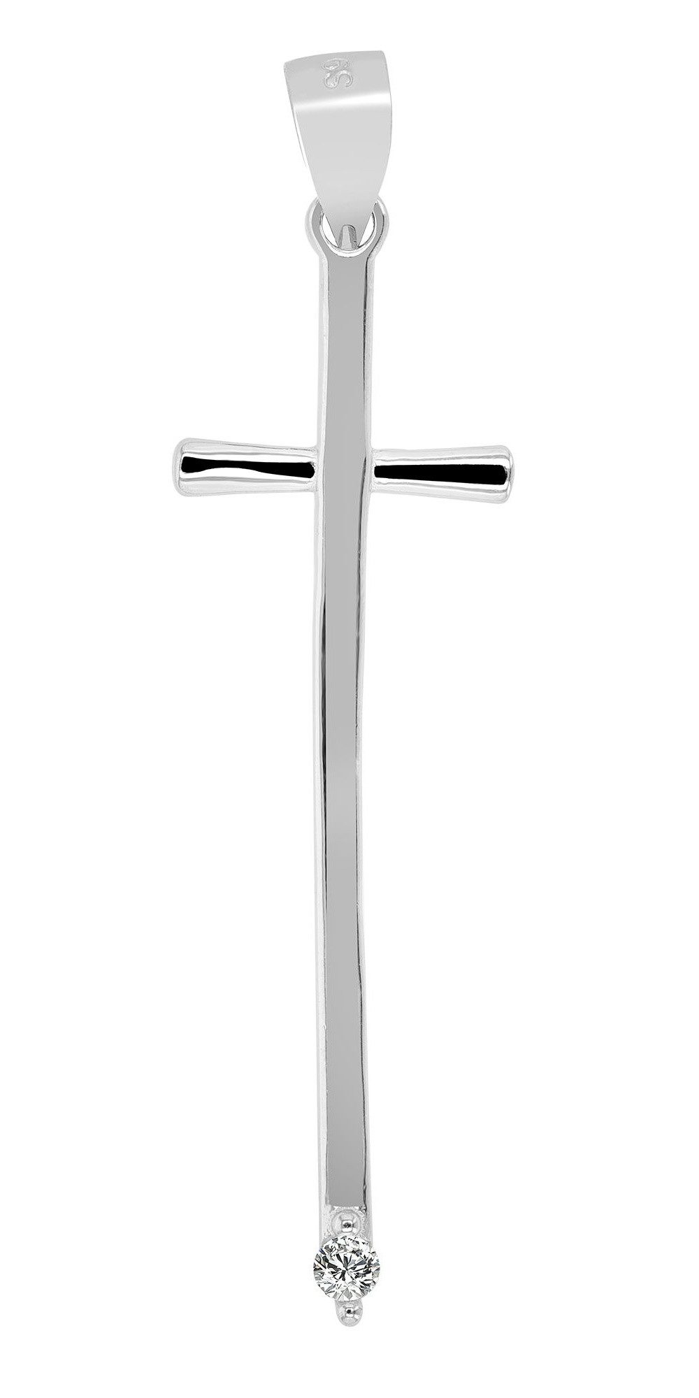 Kettenanhänger Anhänger – Kreuz Kreuzanhänger aus 925 Silber mit Zirkonia