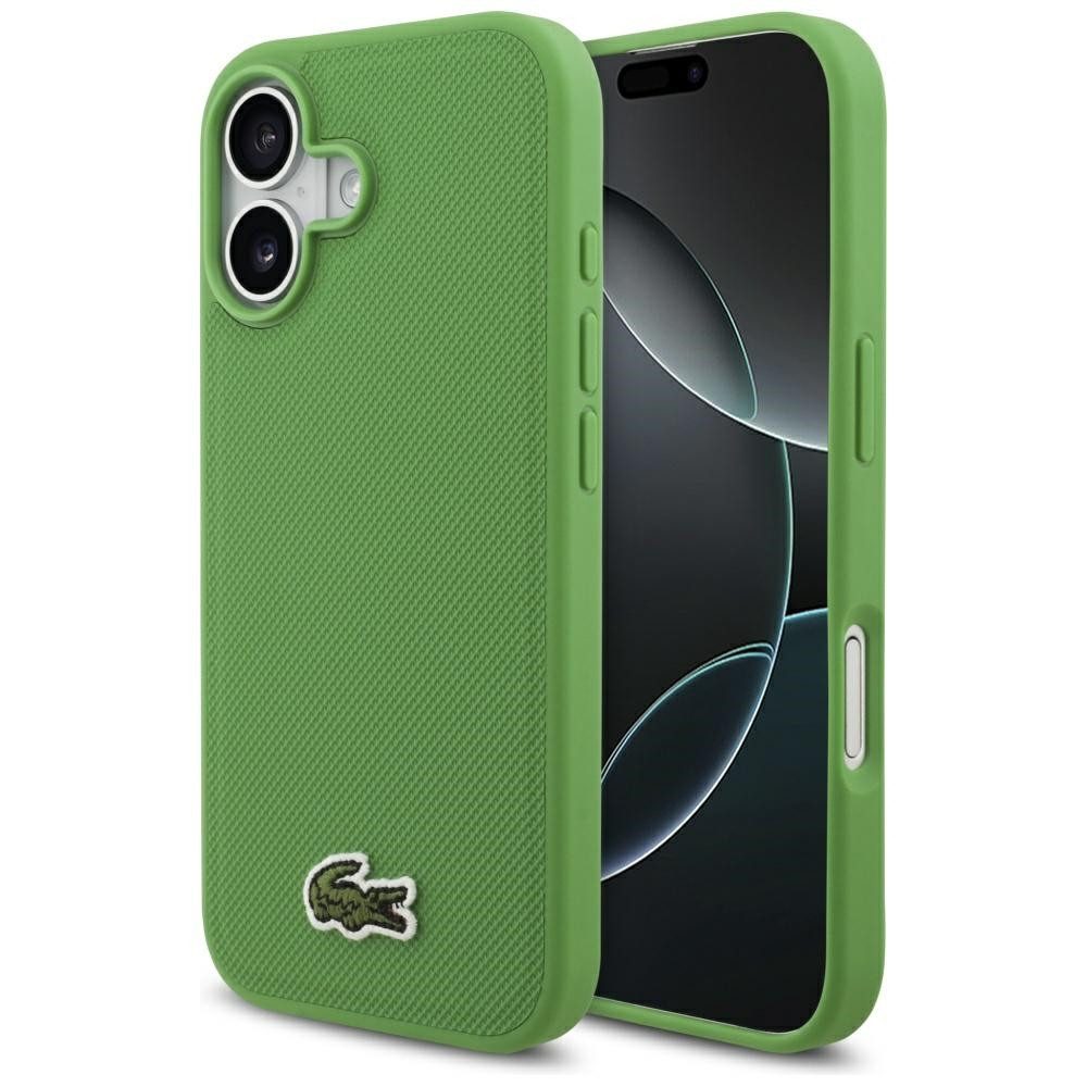 Lacoste Handyhülle iPhone 17 Iconic Petit Pique grün Logo Magsafe 6,3 Zoll, Kantenschutz