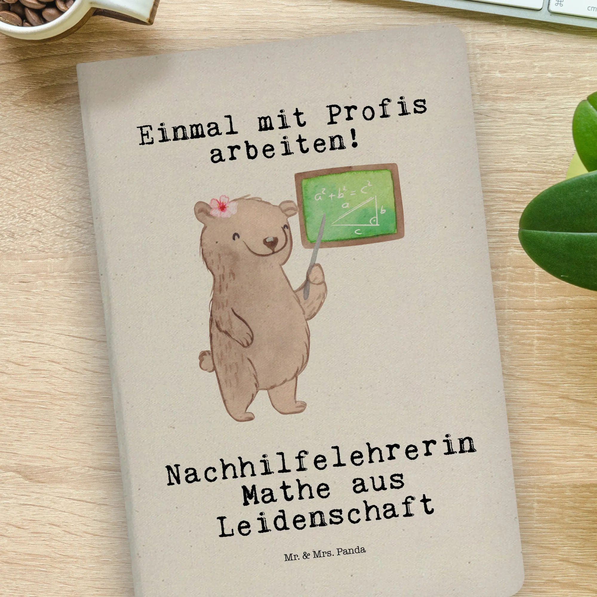 Thumbnail - Mr. & Mrs. Panda Notizbuch Nachhilfelehrerin Mathe Leidenschaft - Transparent - Geschenk, DIN A4 Mr. & Mrs. Panda, Kreat...