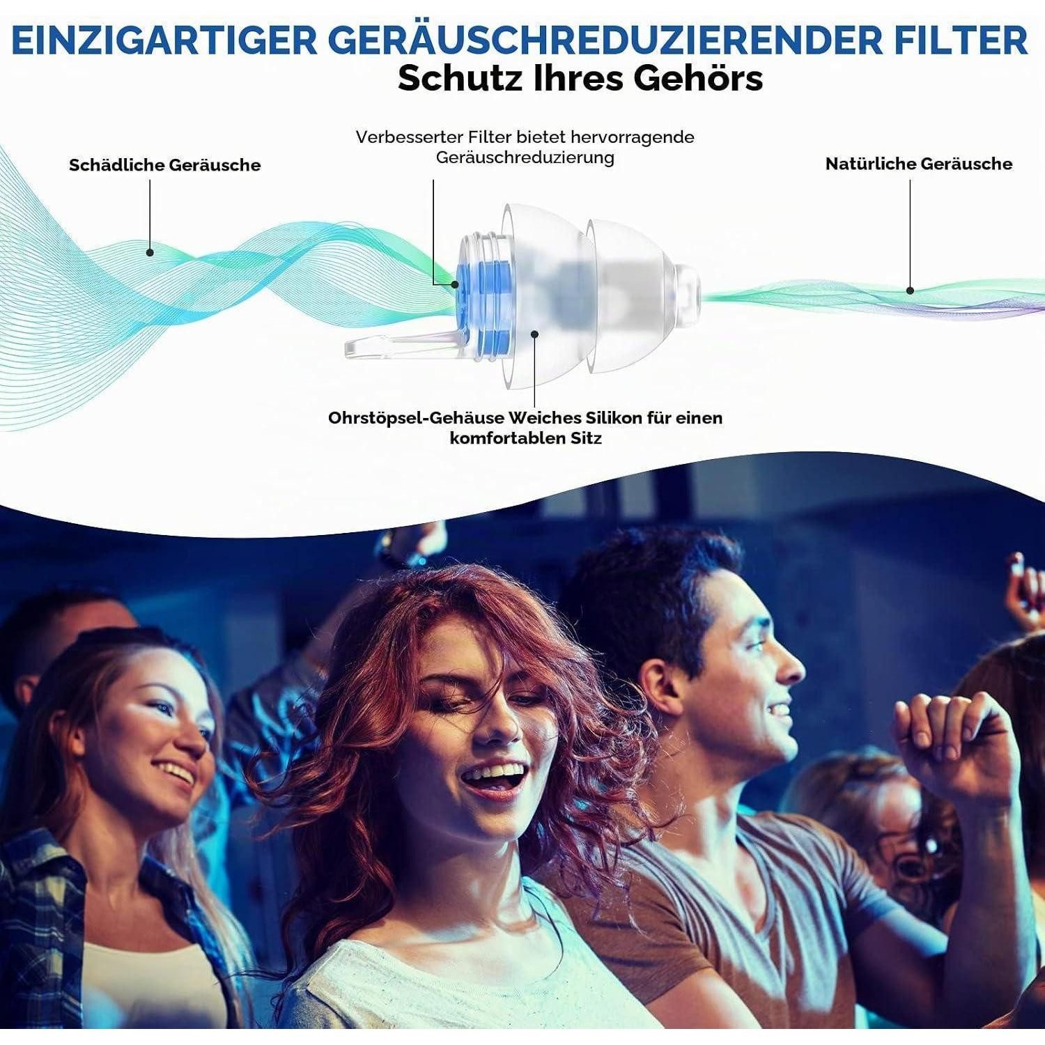 LuxusKollektion Gehörschutzstöpsel Musik-Gehörschutz Ohrstöpsel 2Paar Blau