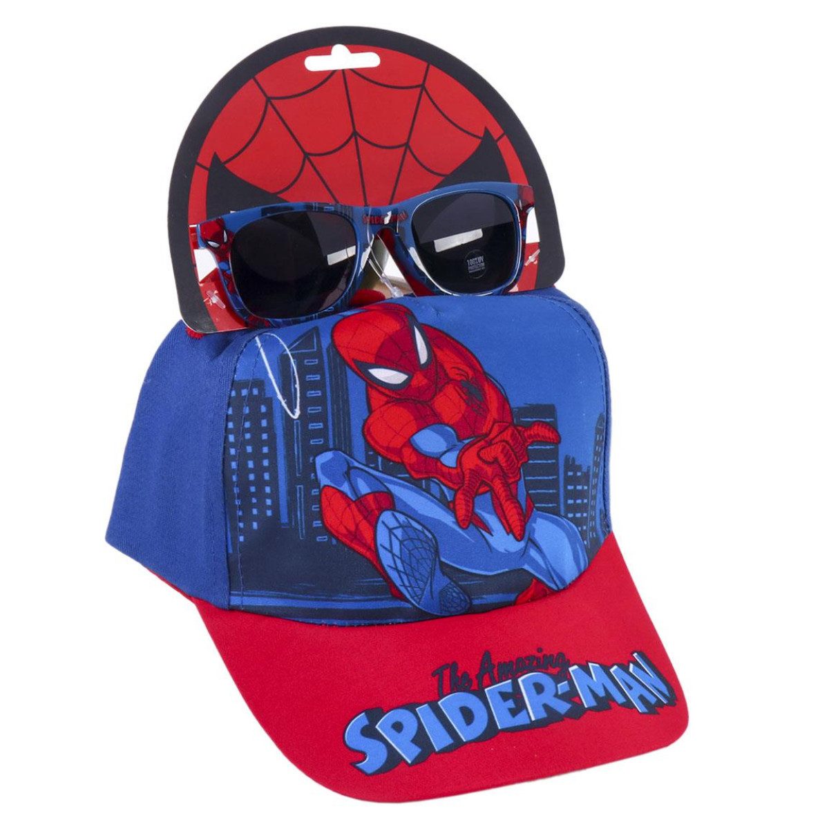 Cerda Baseball Cap Spiderman Kinder-Set – Cap & Sonnenbrille 53 cm mit UV-Schutz