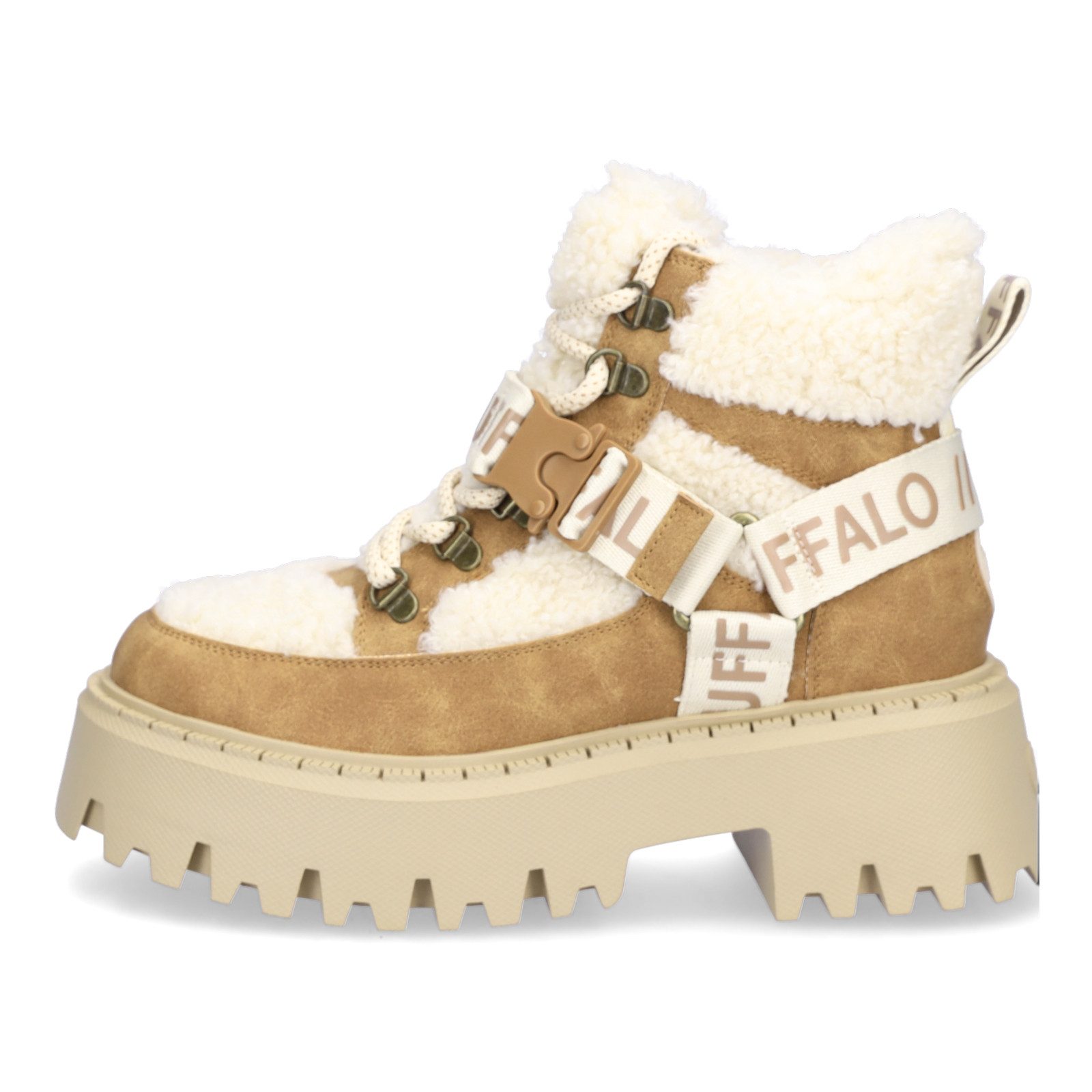 Buffalo Buffalo Damen Schnürboot Aspen Com Mid beige braun Schnürboots