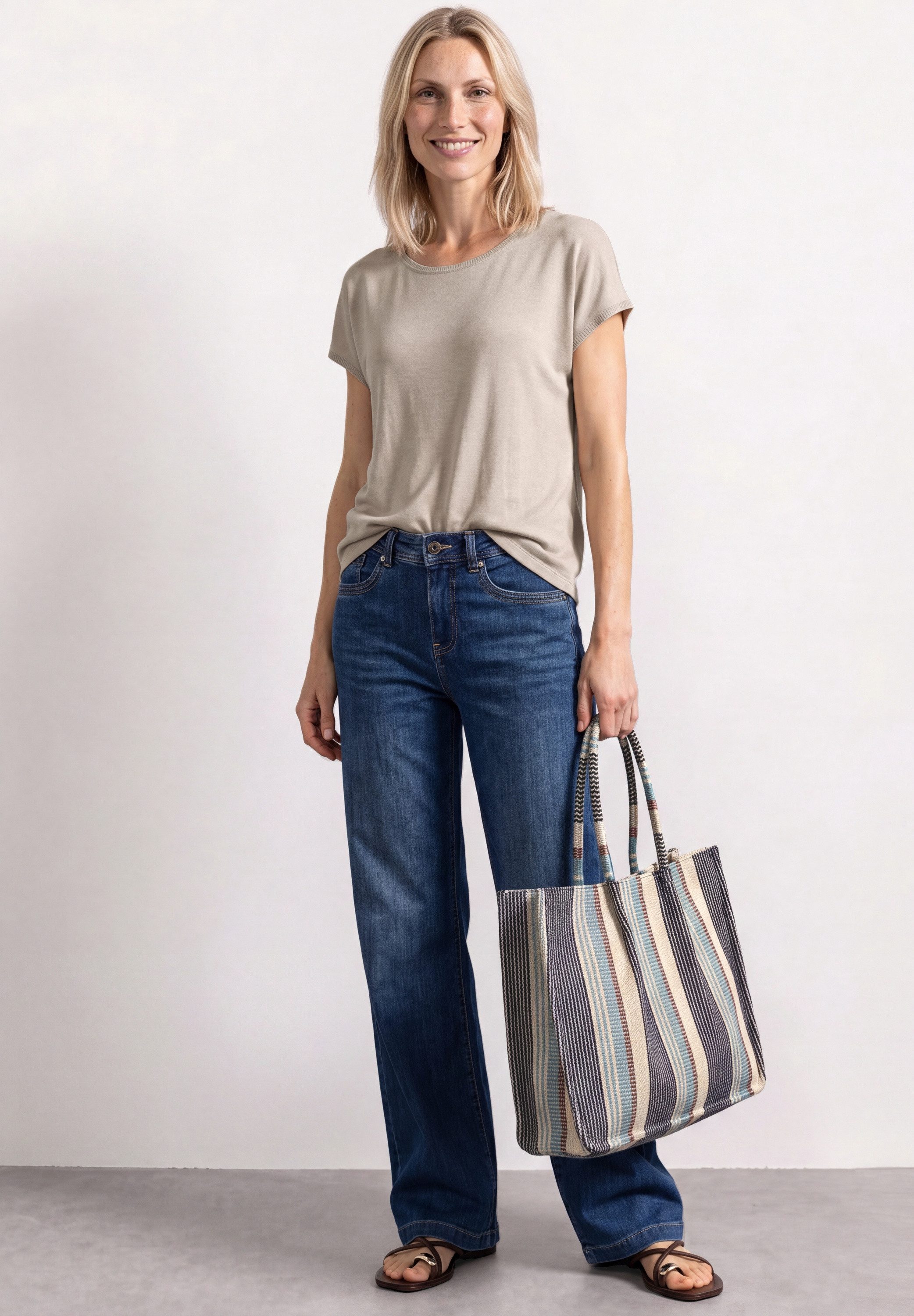 STREET ONE Kurzarmshirt Sommershirt aus Viskose mit Stretch