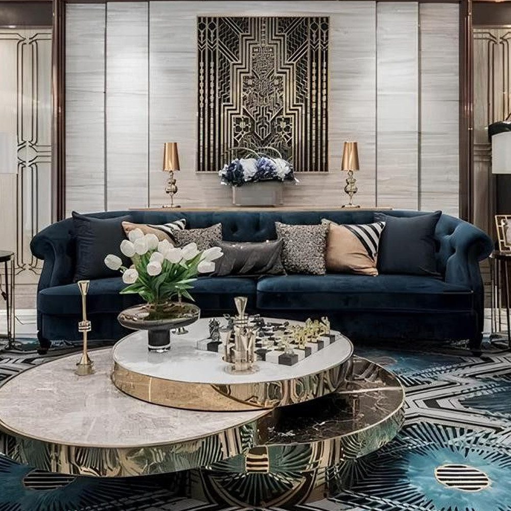 Xlmoebel Big-Sofa Modernes Viersitzer-Sofa mit Polsterung und Design für das Wohnzimmer, 1 Teile, Hergestellt in Europa