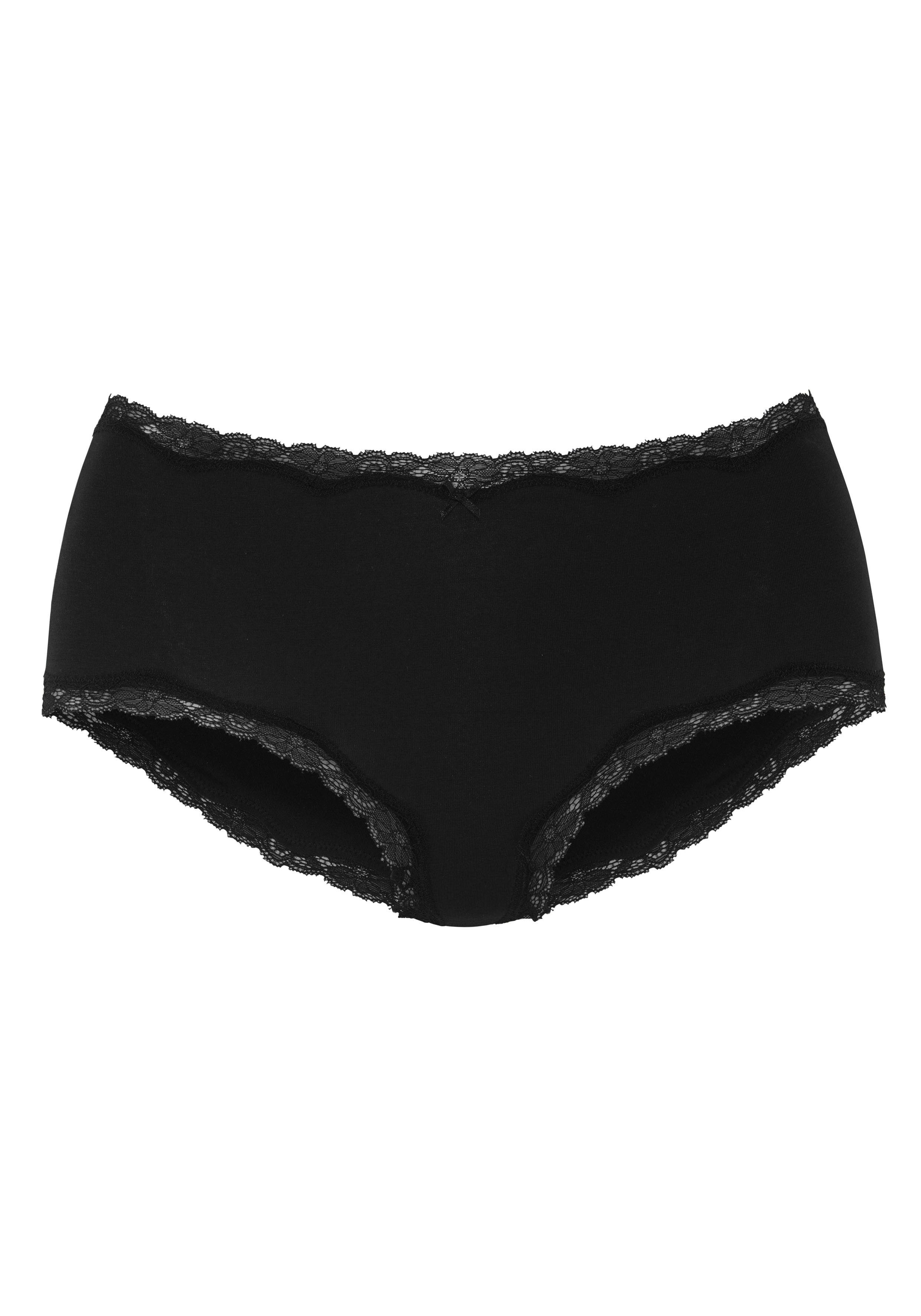 Vivance by Lascana Taillenslip (5er-Pack) aus elastischer Baumwolle, mit Spitzenabschluss – Bild 4 von 5