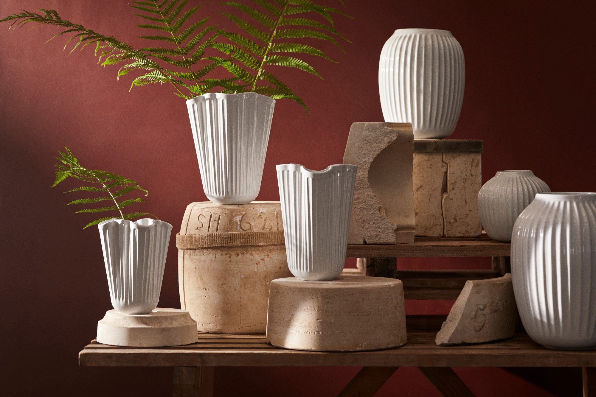 Kähler Dekovase Kähler Hammershøi Vase H21 cm Weiß