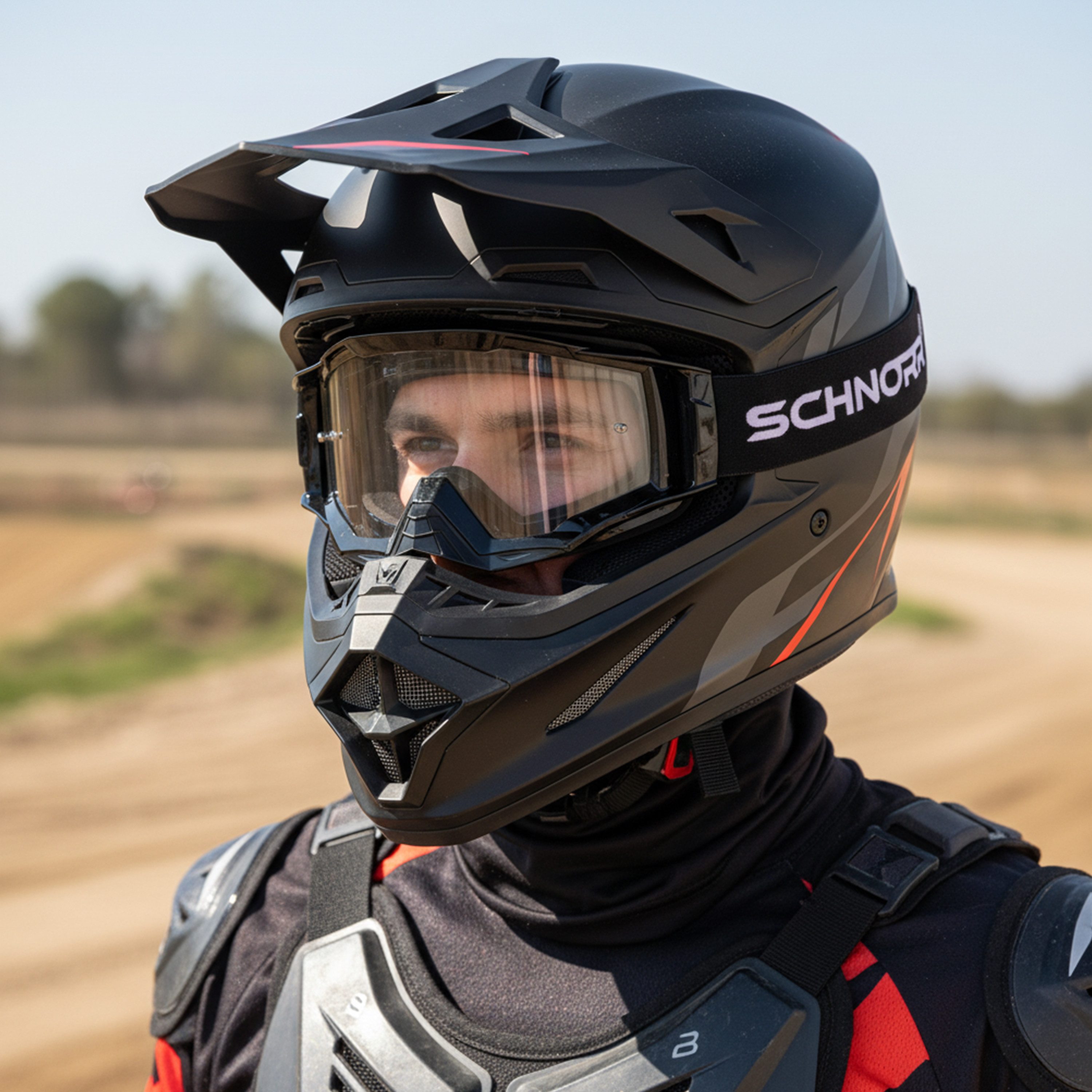 SCHNORR Sportbrille MX Neo Motocross Brille Anti-Fog & Tear-Off + Wechselglas gold, (1-St), Tear-Off & Roll-Off kompatibel