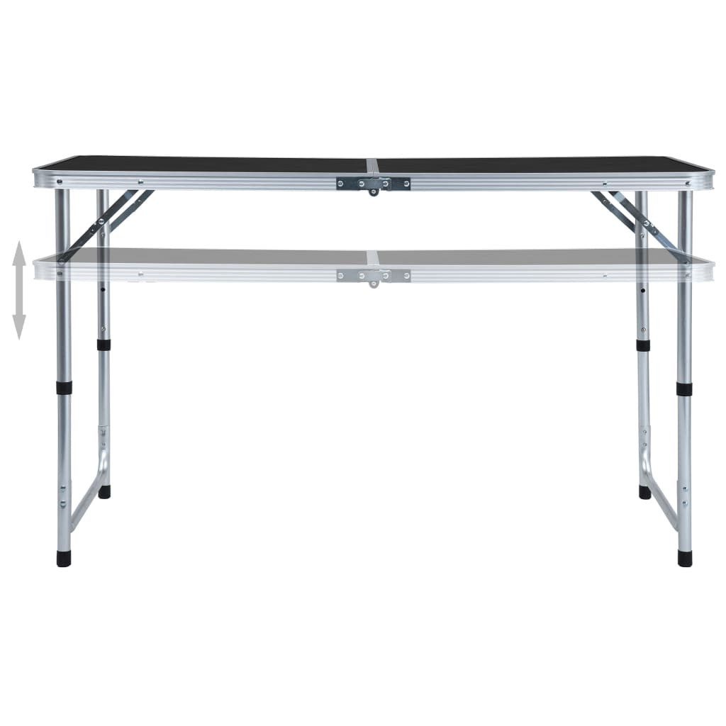 vidaXL Campingstuhl Campingtisch Klappbar Grau Aluminium 120x60 cm (1 St)