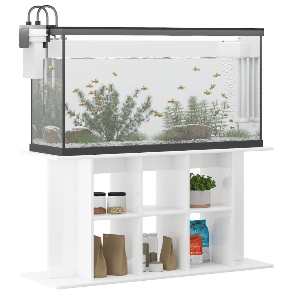 120x40x60 cm Aquariumständer Aquariumunterschrank Aquarium vidaXL Holzwerkstoff Unt Hochglanz-Weiß