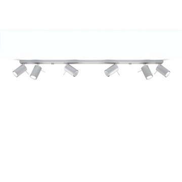 etc-shop LED Deckenspot, Leuchtmittel nicht inklusive, Deckenleuchte Deckenlampe 6-flammig verstellbare Spots L 120 cm Grau