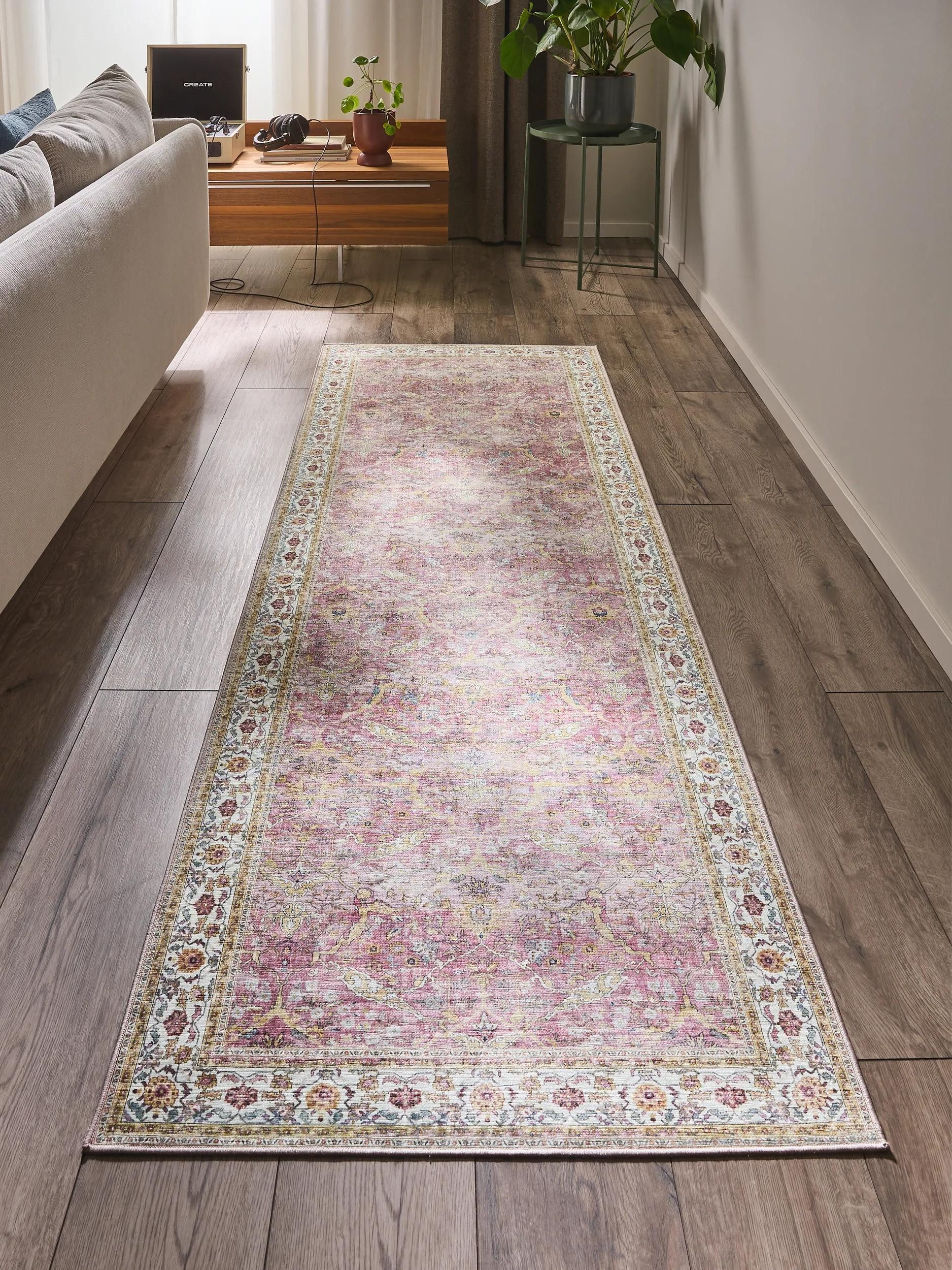 benuta Läufer Laury, rechteckig, Höhe: 5 mm, Teppich Wohnzimmer, Schlafzimmer, Esszimmer, Flur, Kunstfaser, Cozy