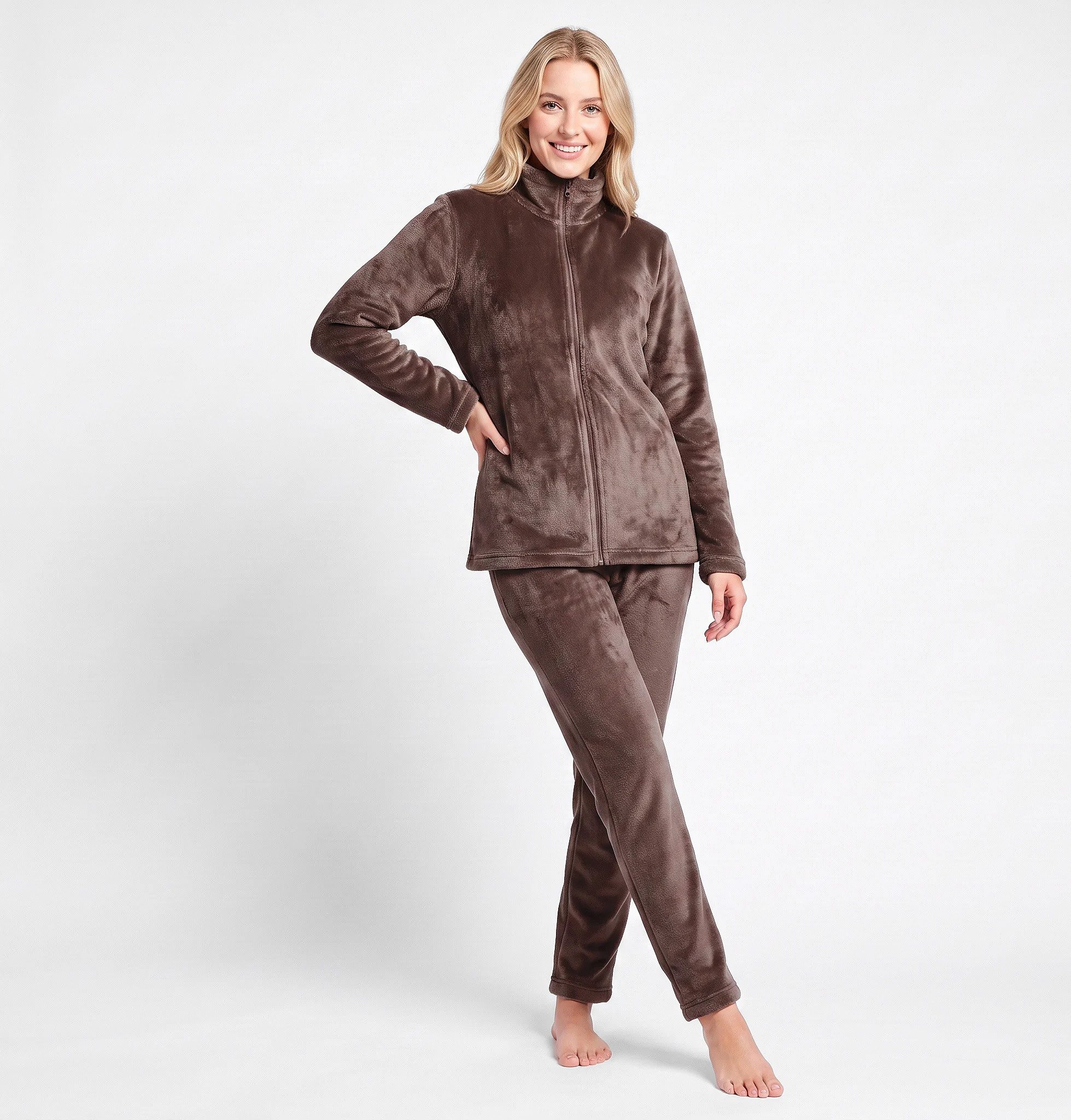 Rungassi Hausanzug GAUBERT Hausanzug Damen 2-teilig, Coral-Fleece, mit Reißverschluss – Bild 4 von 5