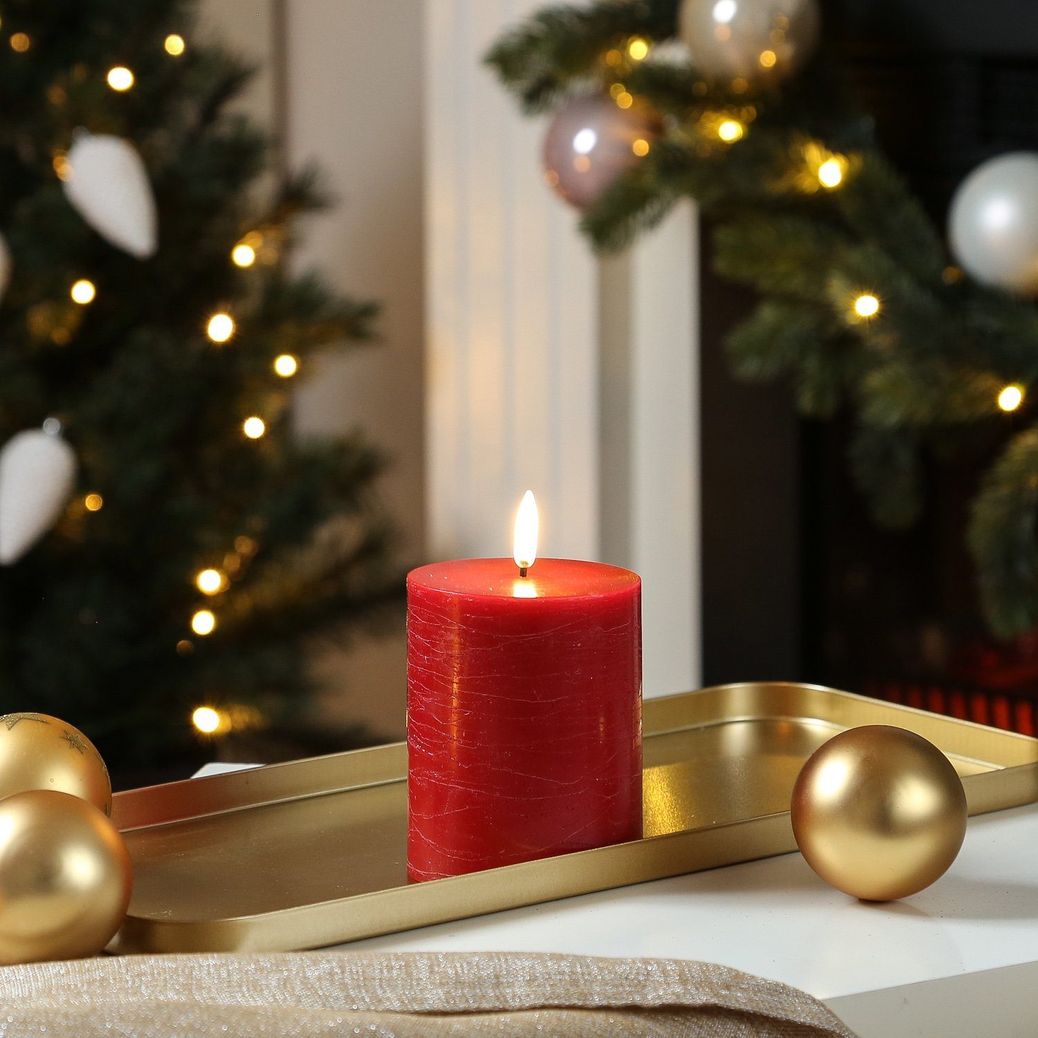 UYUNI Lighting LED-Kerze PIA Uyuni Stumpenkerze Rustik-Optik Echtwachs Time günstig online kaufen