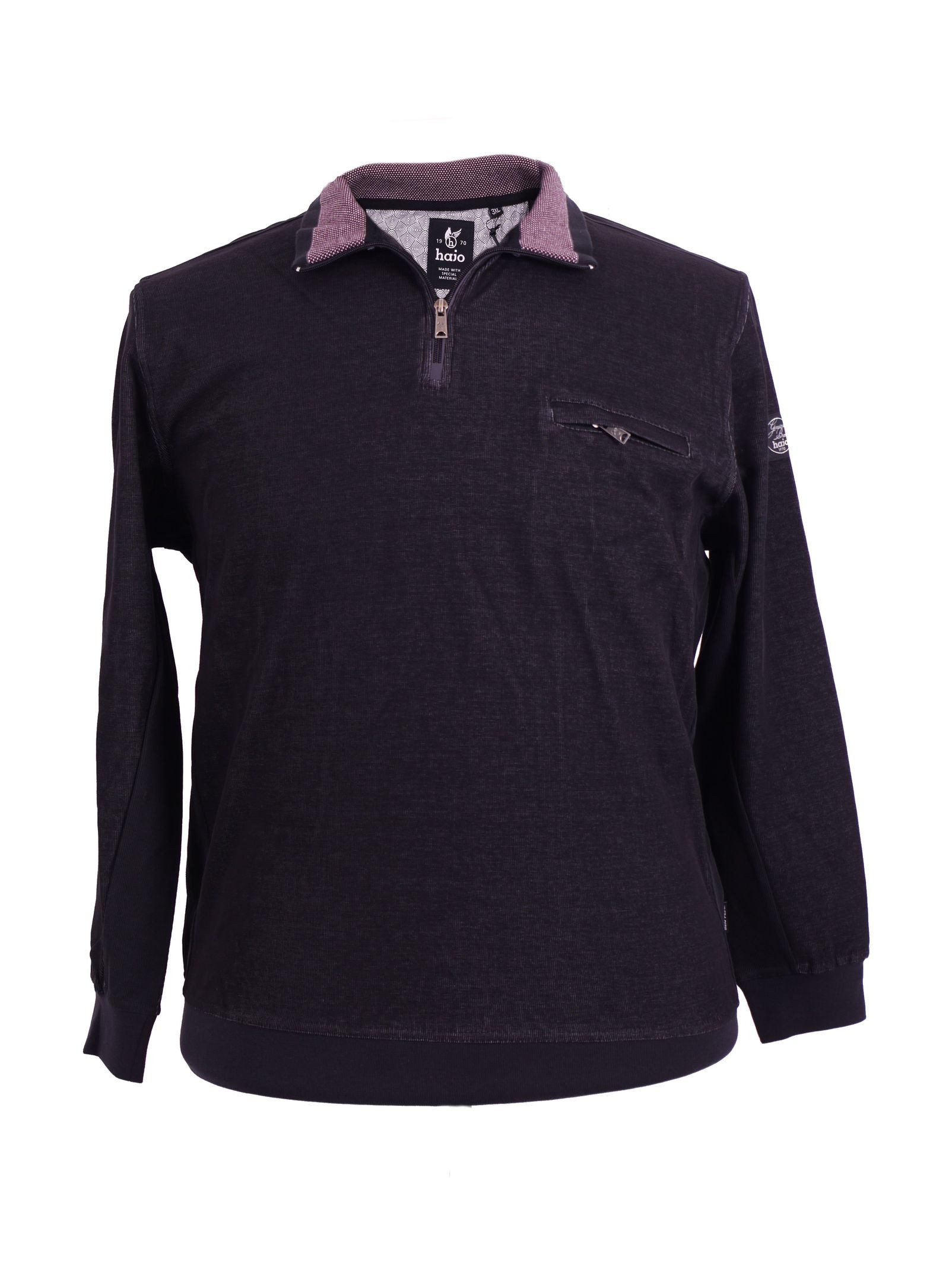 Sweatshirt Sweatshirt mit Stehkragen und Multicount-Effekt
