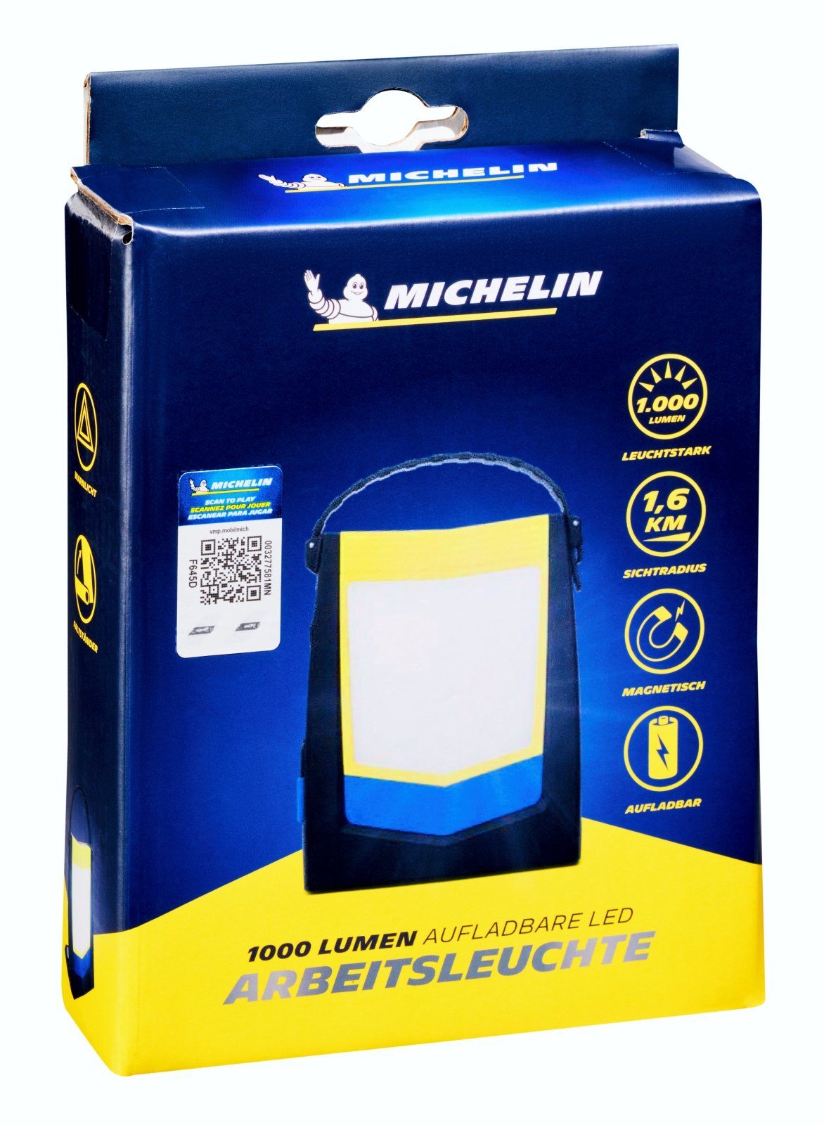 integriert Michelin Lampe Arbeitsleuchte LED Lumen LED Akku 1000 Leuchte, Camping USB Strahler Arbeits fest
