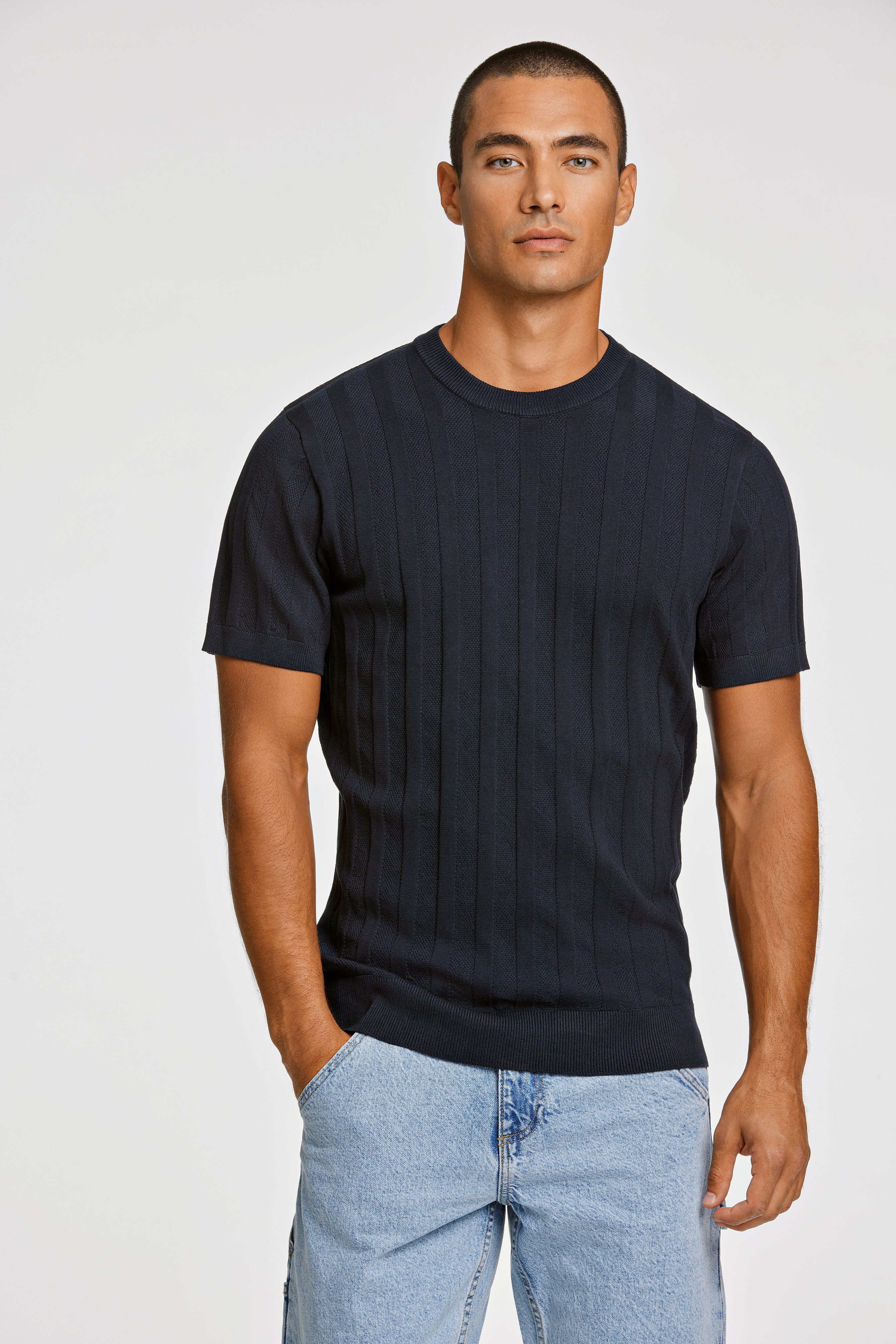 LINDBERGH Kurzarmpullover mit Struktur-Muster günstig online kaufen