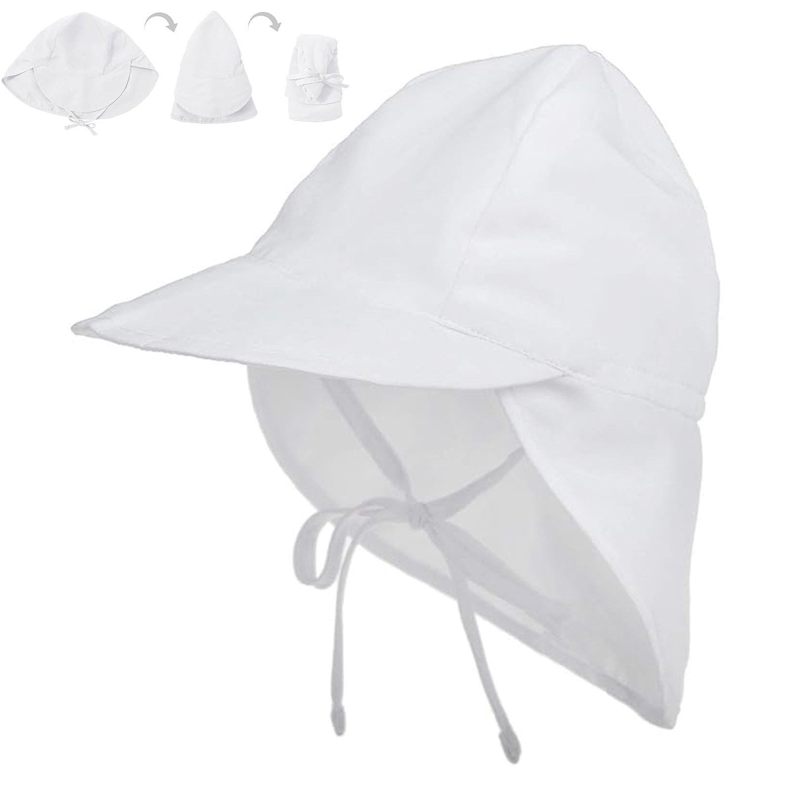 REDOM Schirmmütze Baby Sonnenhut Sonnenschutz Mütze mit verstellbare Kinnbänder (atmungsaktiver faltbar, 1-St., UV Sonnenschutz, leicht, hautfreundlich) für Strand Garten Park Outdoor Reise Mädchen Jungen