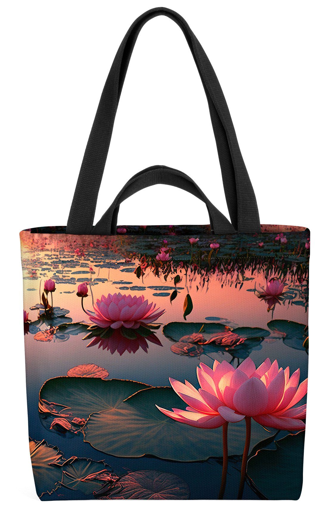 VOID Henkeltasche (1-tlg), See Teichrosen Garten Blumen garten landschaft balkon wasser blumen b