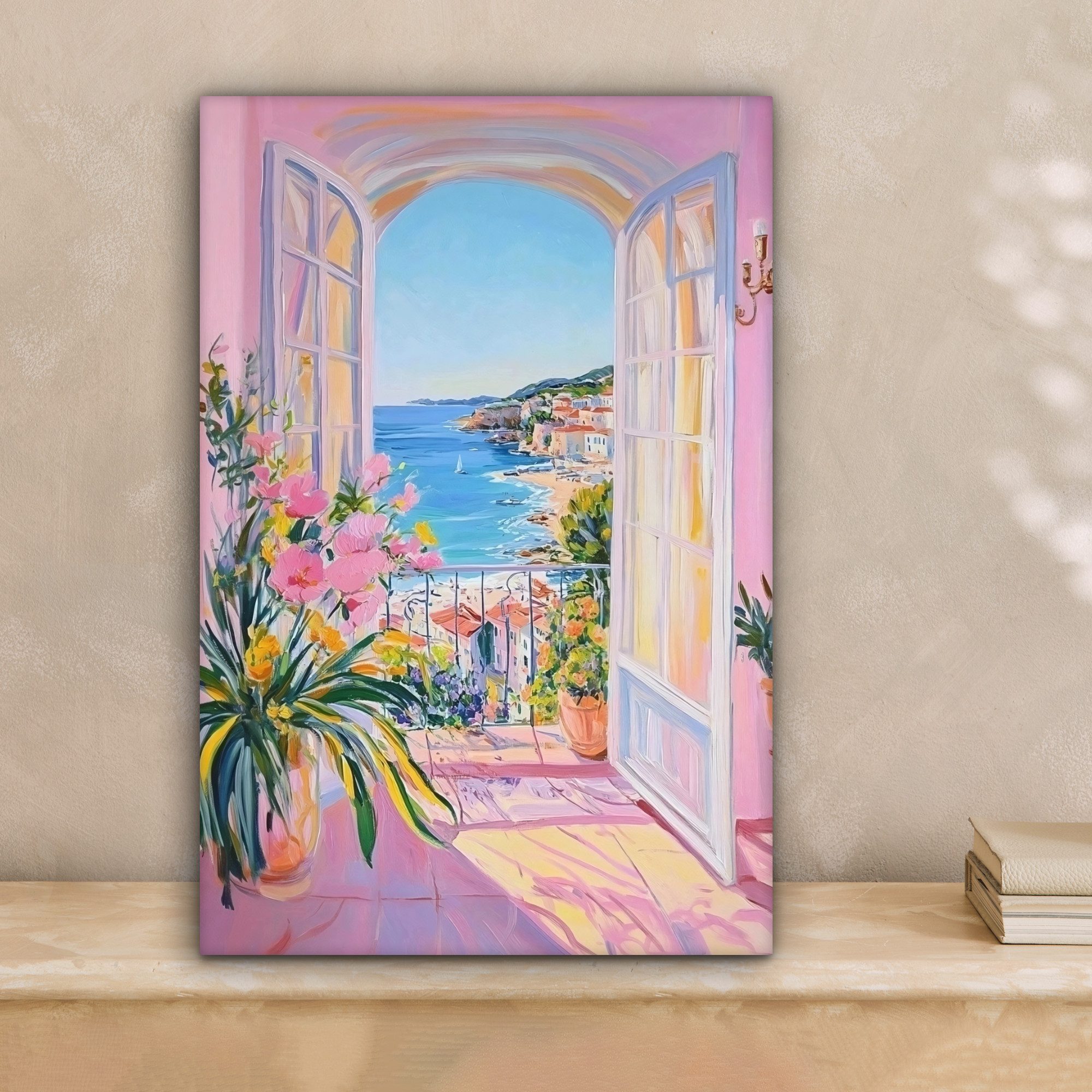 OneMillionCanvasses® Leinwandbild Rosa - Außen - Farbe, Fotodruck (1 St), L günstig online kaufen